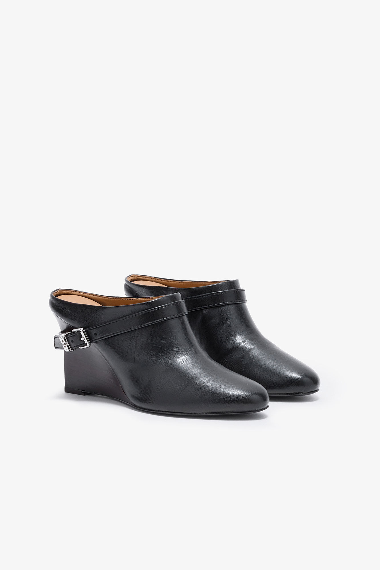Kat Slim Mule in Black, Polyurethane, in colour Black - 2 - GANNI