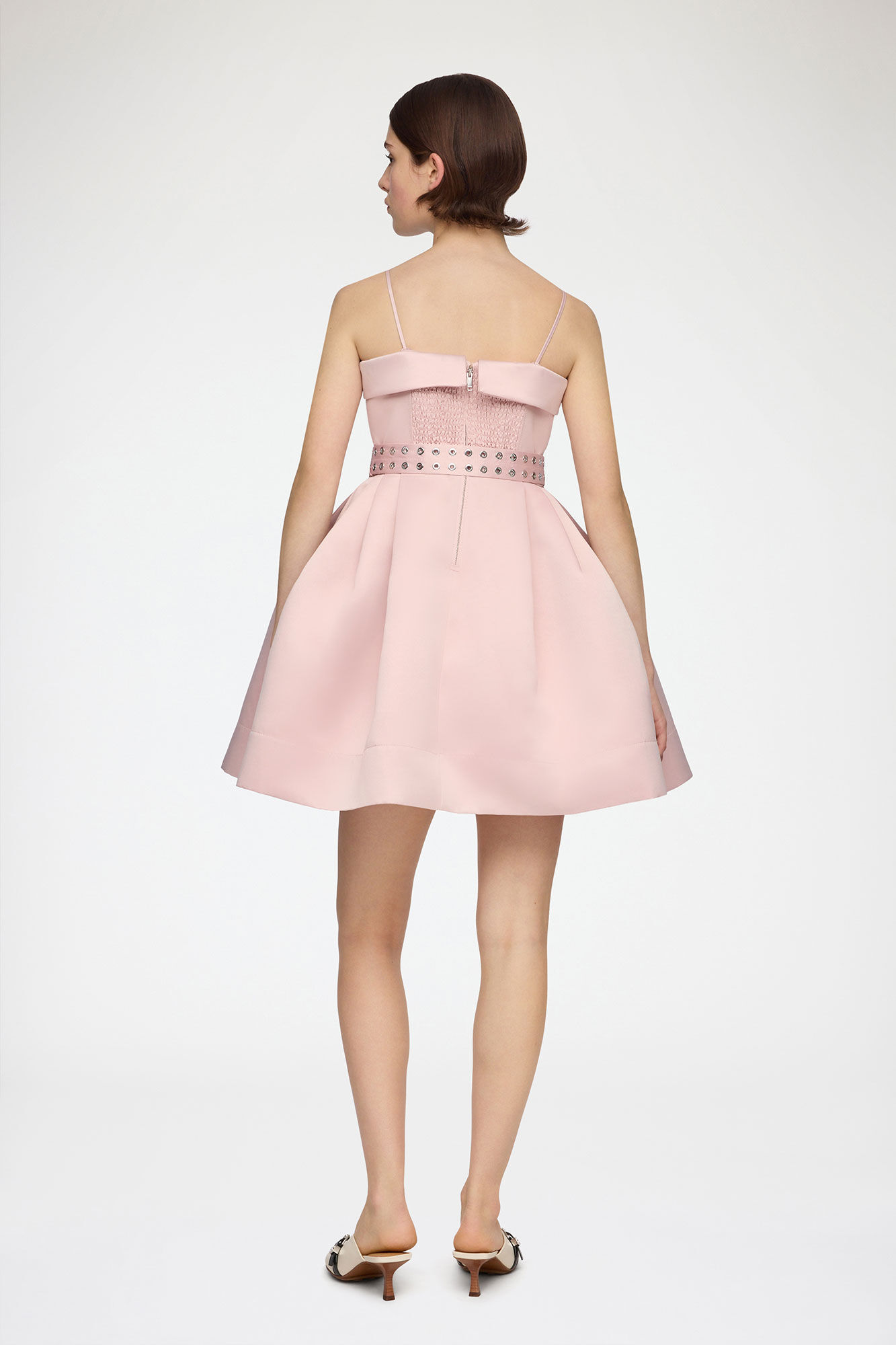 Dress in Pink Satin, Recycled Polyester, in colour Potpourri - 2 - GANNI