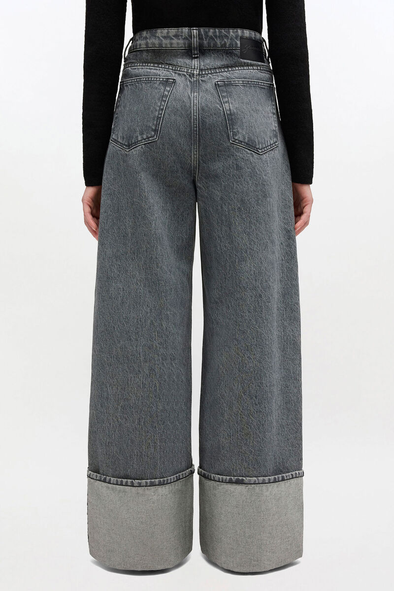 Double Fly Baggy Jeans, Organic Cotton, in colour Slate Grey - 3 - GANNI