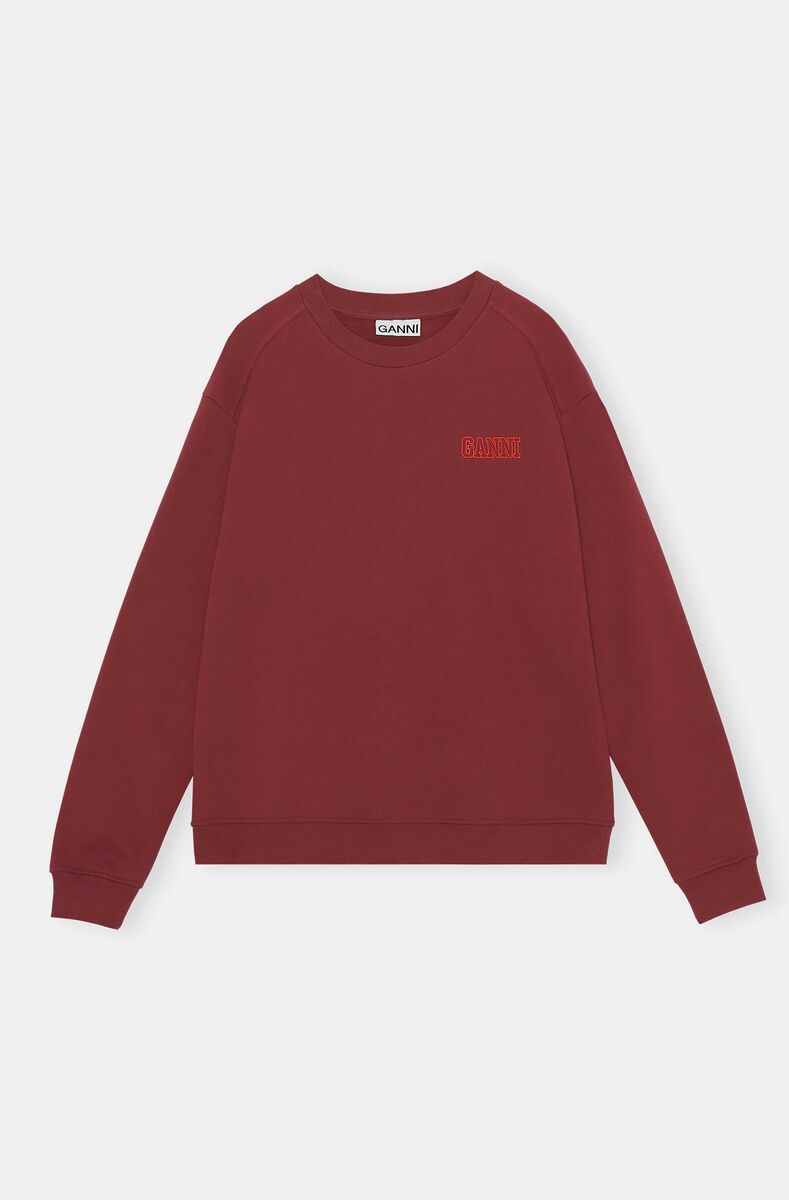 Pullover Sweatshirt, Cotton, in colour Merlot - 1 - GANNI