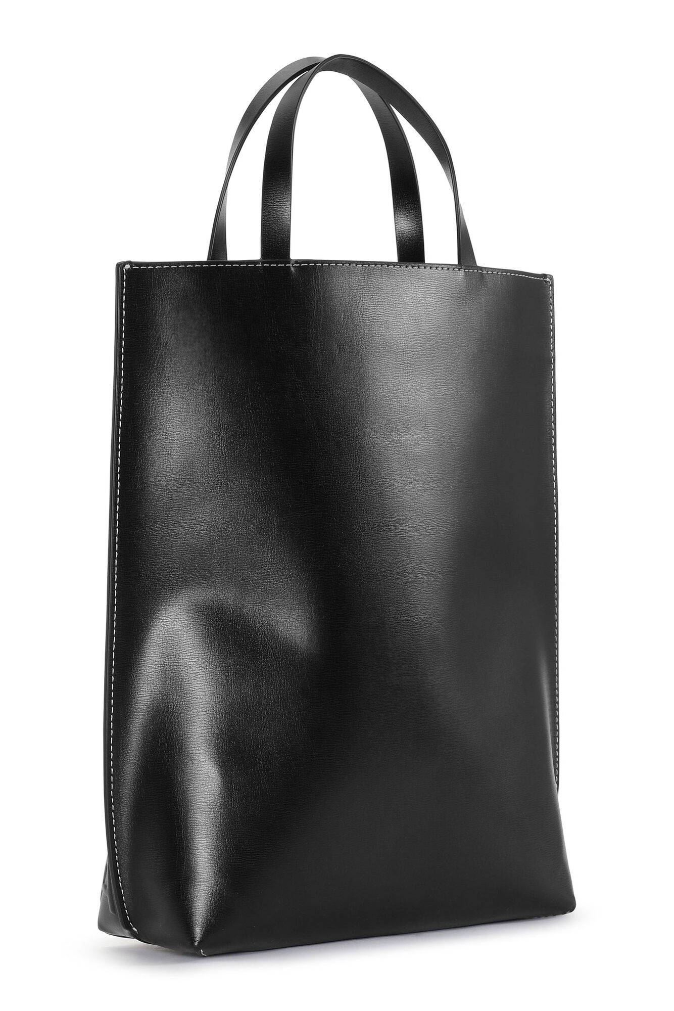 Black Medium Banner Tote Bag, Polyester, in colour Black - 2 - GANNI