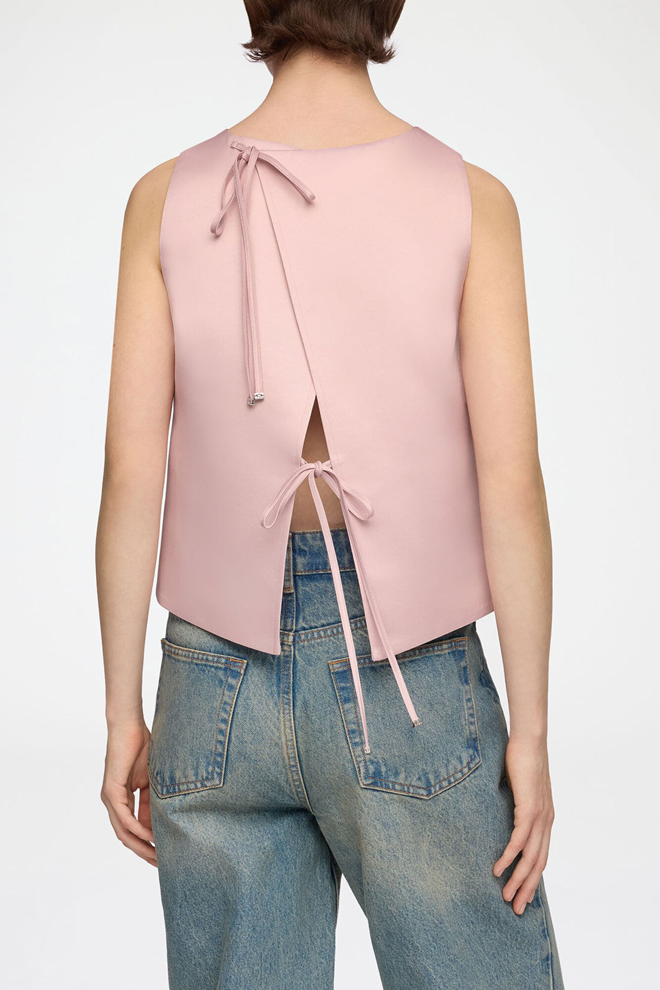 Potpourri Top in Pink Satin | GANNI (Global) JP
