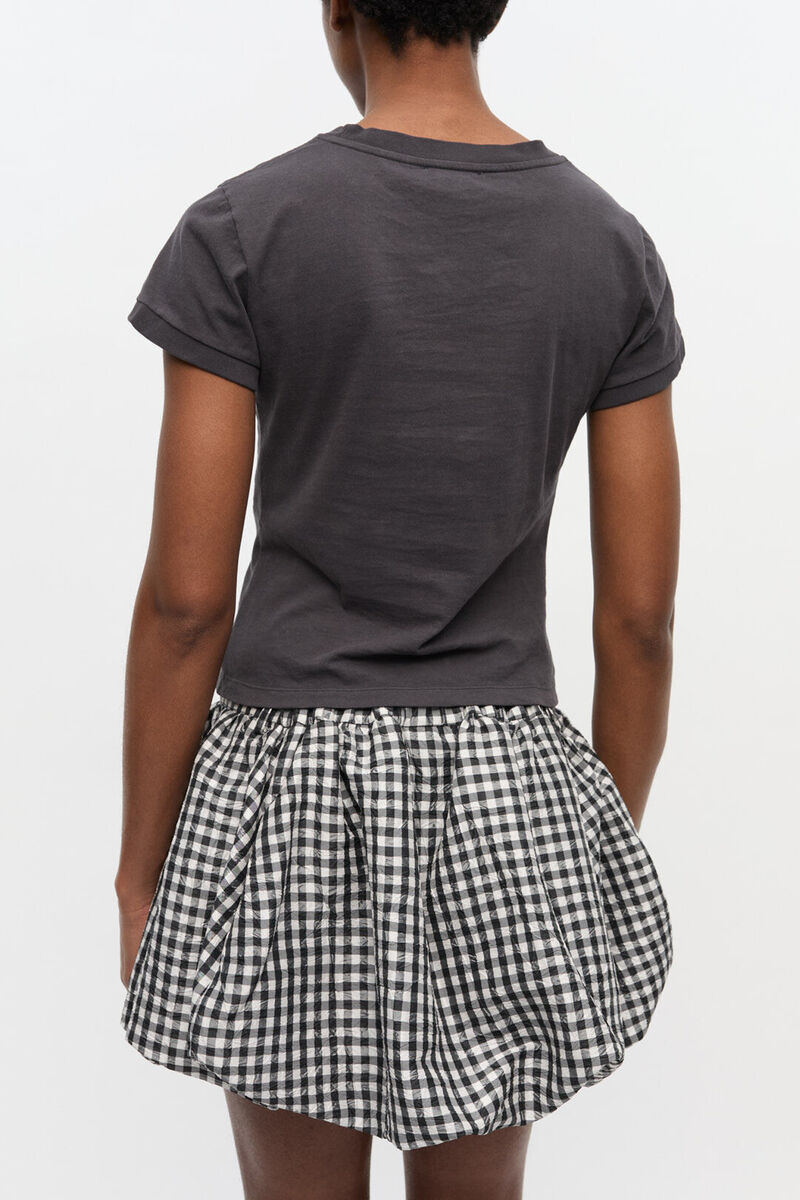 Black Poodle Baby Fit T-shirt, Organic Cotton, in colour Phantom - 3 - GANNI