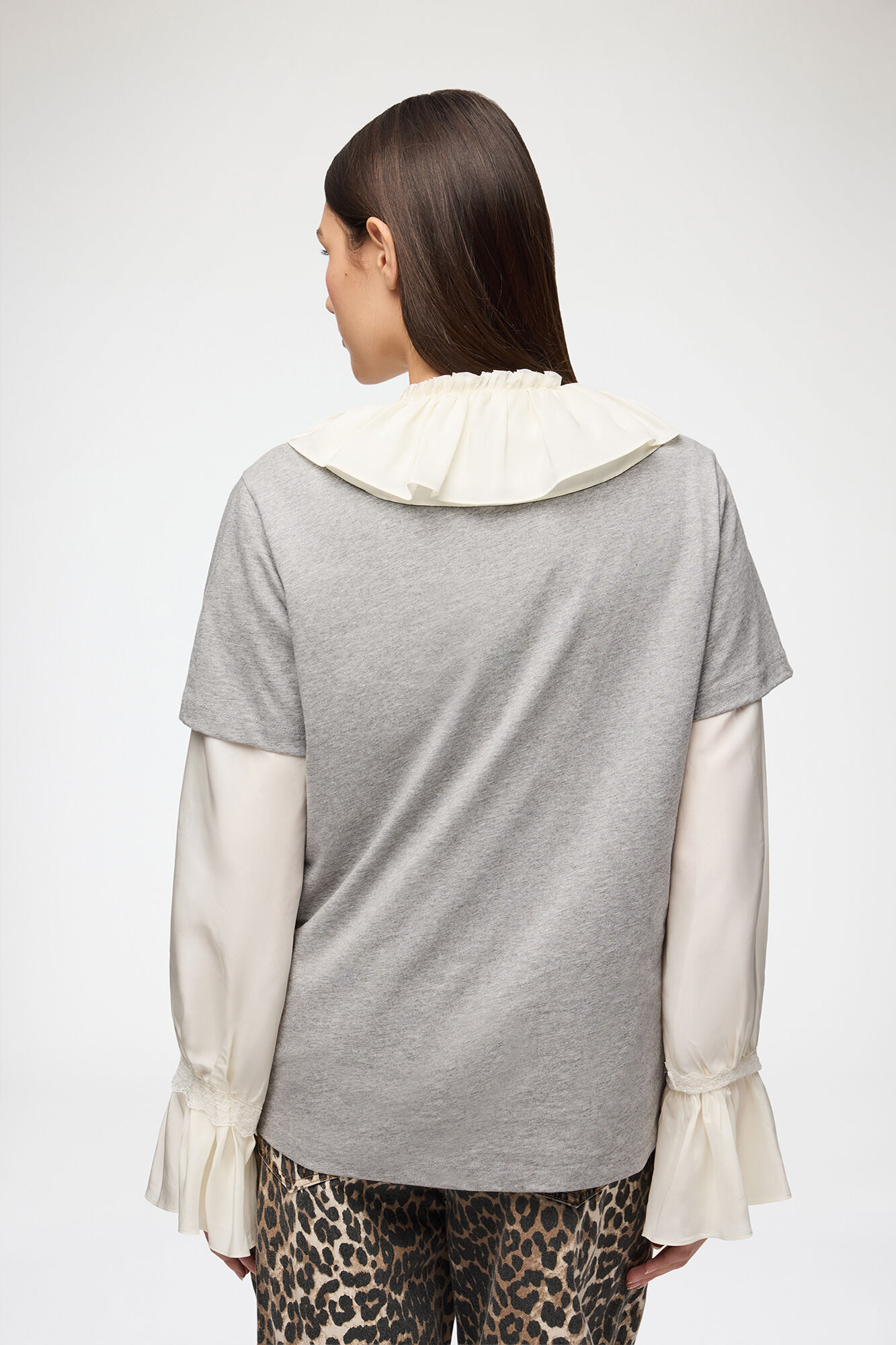 T-Shirt mit Wald-Teddy, Organic Cotton, in colour Paloma - 3 - GANNI