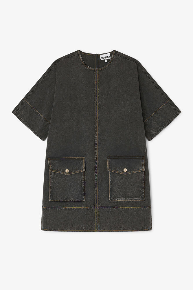 Black Washed Kimono Dress, Black