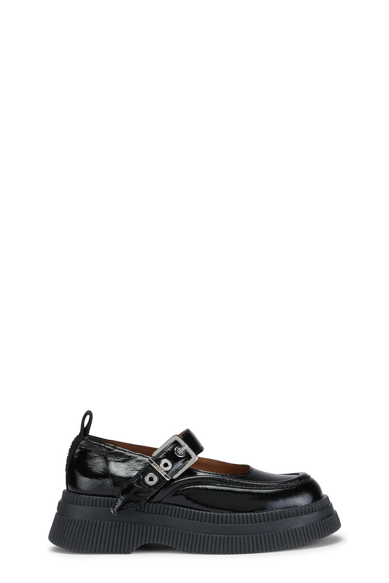 Mocassins Mary Jane, Calf Leather, in colour Black - 1 - GANNI