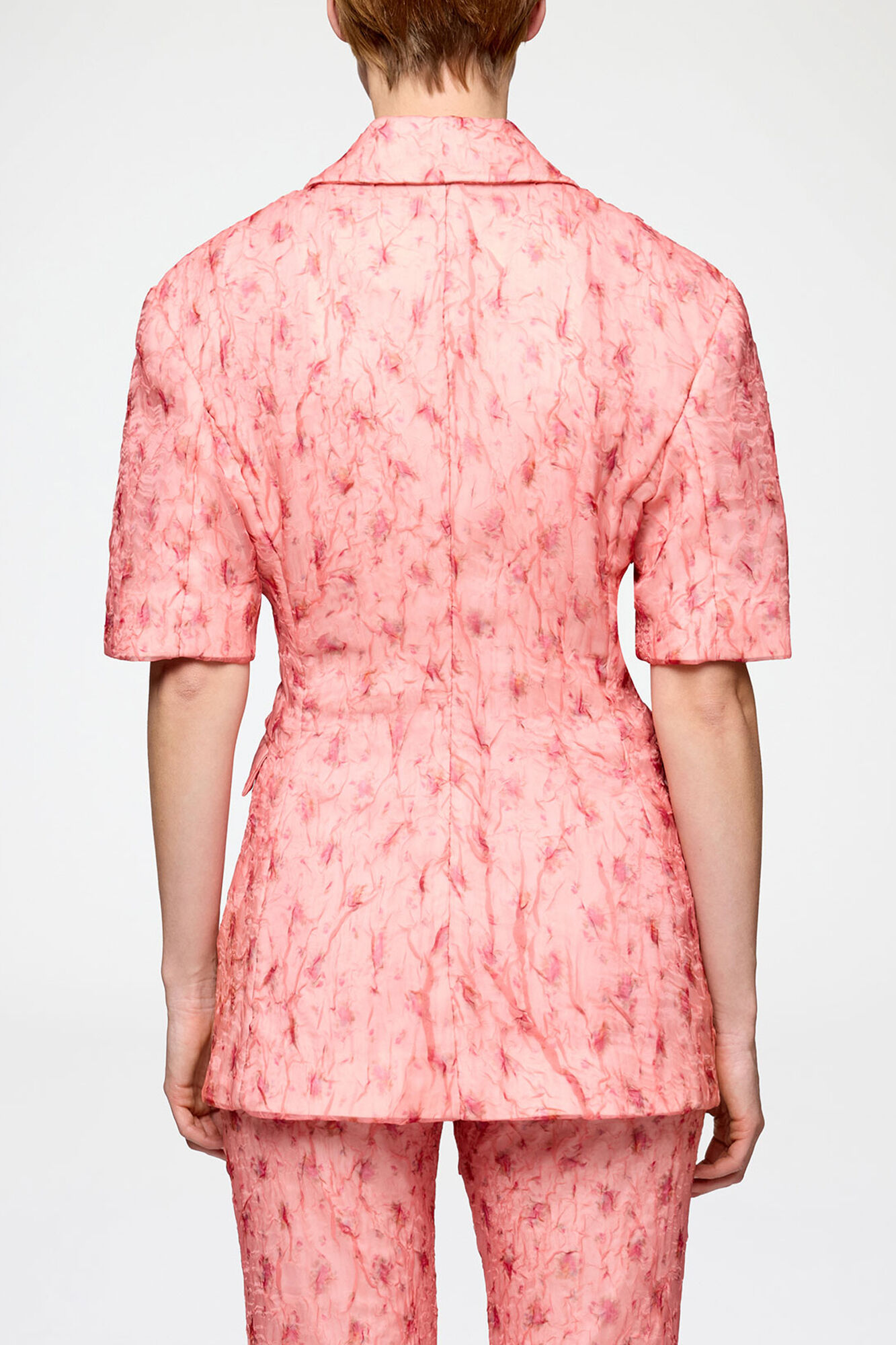 Blazer in Shibori Organza, Recycled Polyester, in colour Lantana - 2 - GANNI