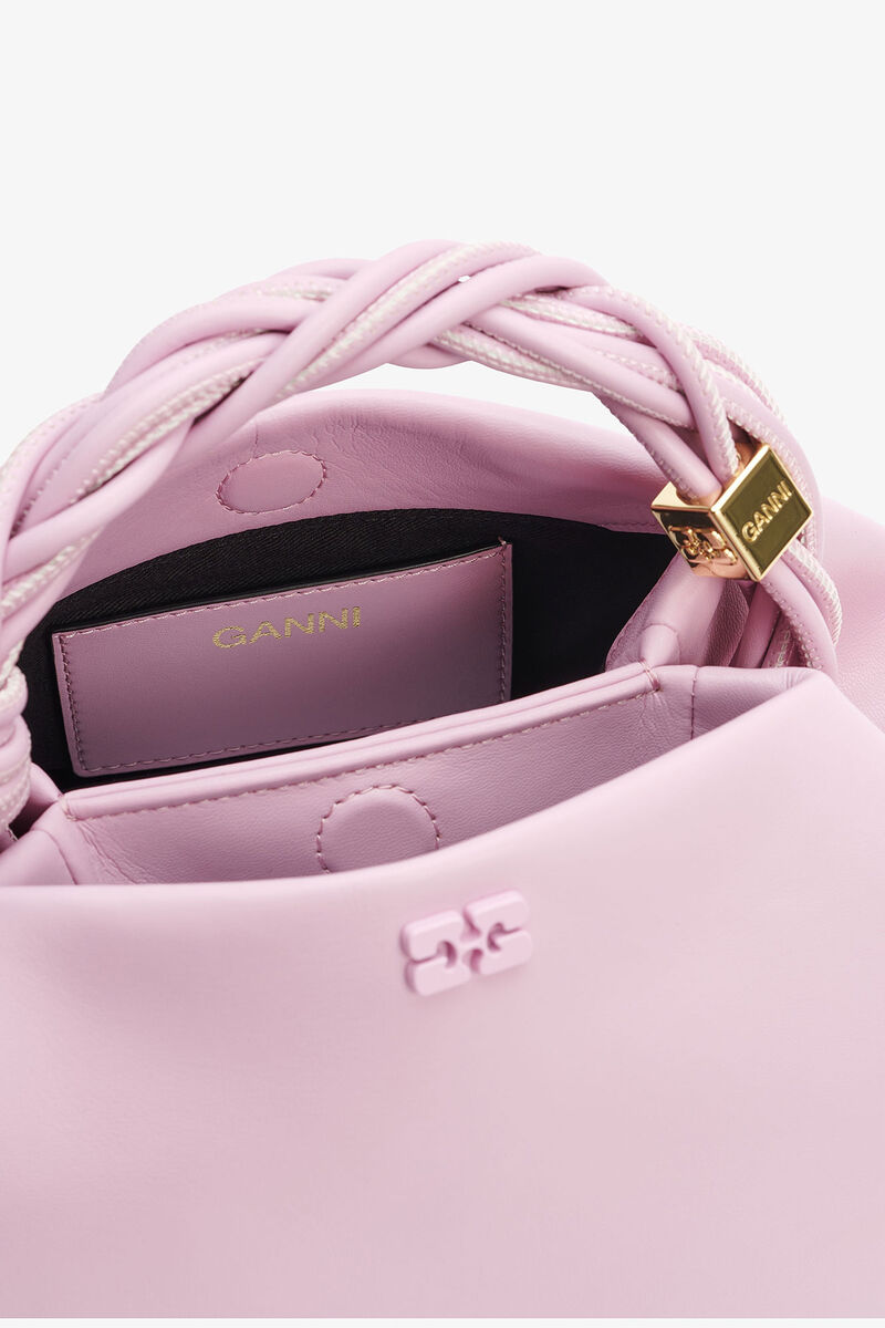 Light Pink Small GANNI Bou Bag, Polyester, in colour Pink Nectar - 4 - GANNI