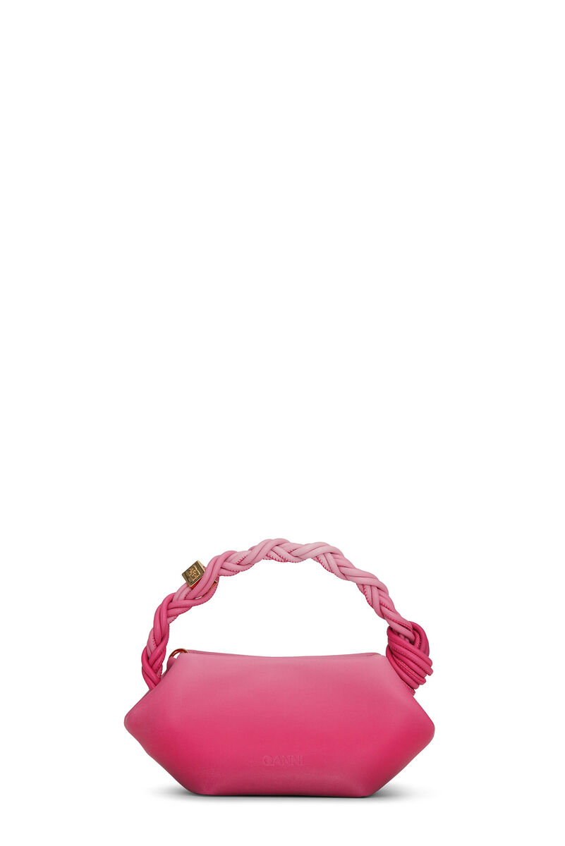 Pink Gradient Mini GANNI Bou Bag, Polyester, in colour Hot Pink - 2 - GANNI