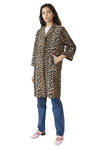 Linen Canvas Coat, Cotton, in colour Leopard - 1 - GANNI
