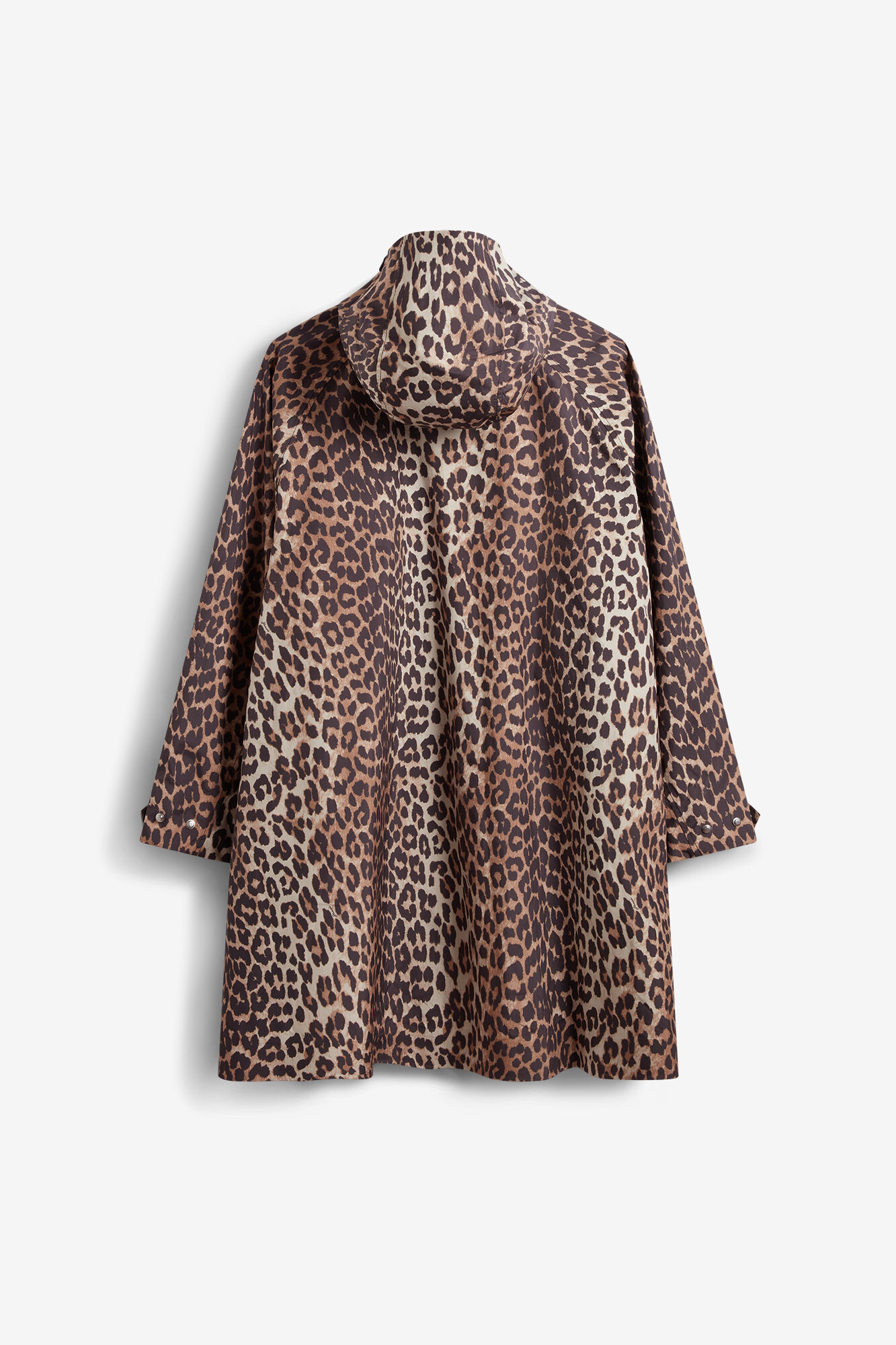 Poncho in 10K Waterproof Shell, Recycled Polyester, in colour Almond Milk - 2 - GANNI