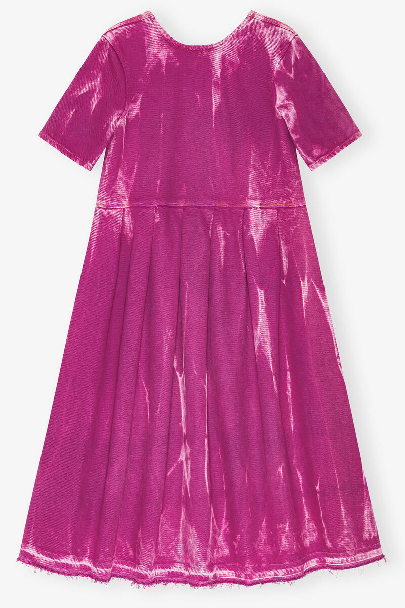 Denim Midi Dress, Cotton, in colour Boysenberry - 1 - GANNI