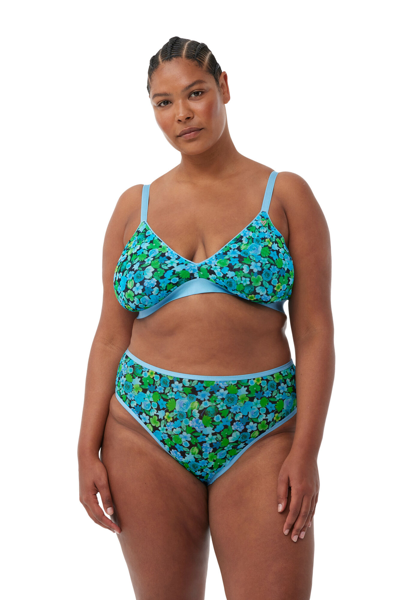 GANNI x Parade Silky Mesh Briefs, Elastane, in colour Alaskan Blue - 9 - GANNI
