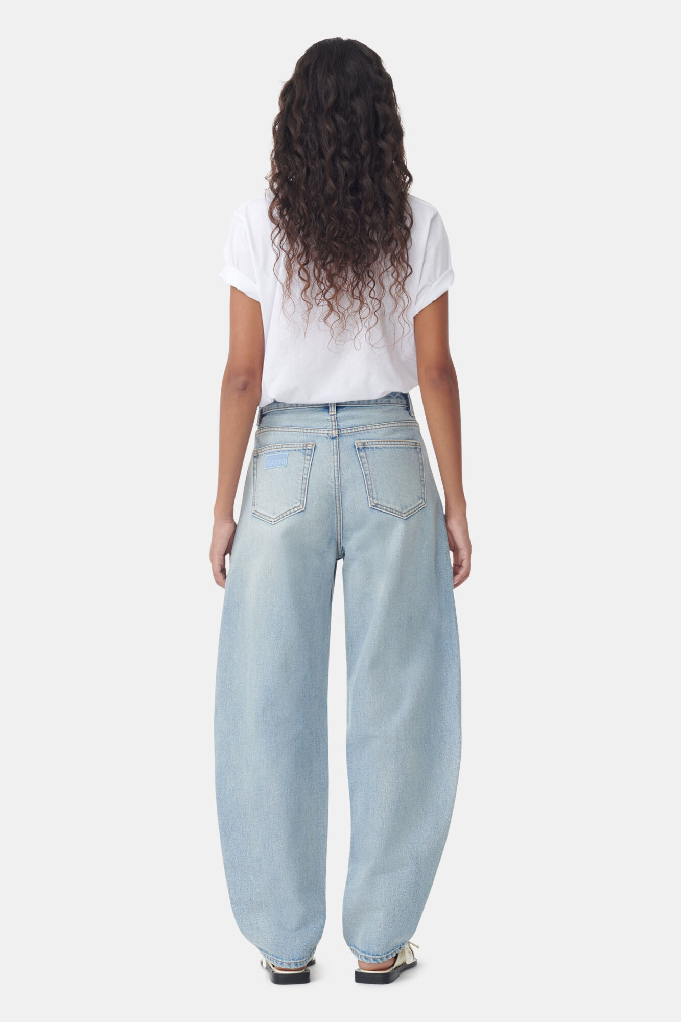 Light Blue Stary Jeans, Cotton, in colour Light Blue Vintage - 3 - GANNI