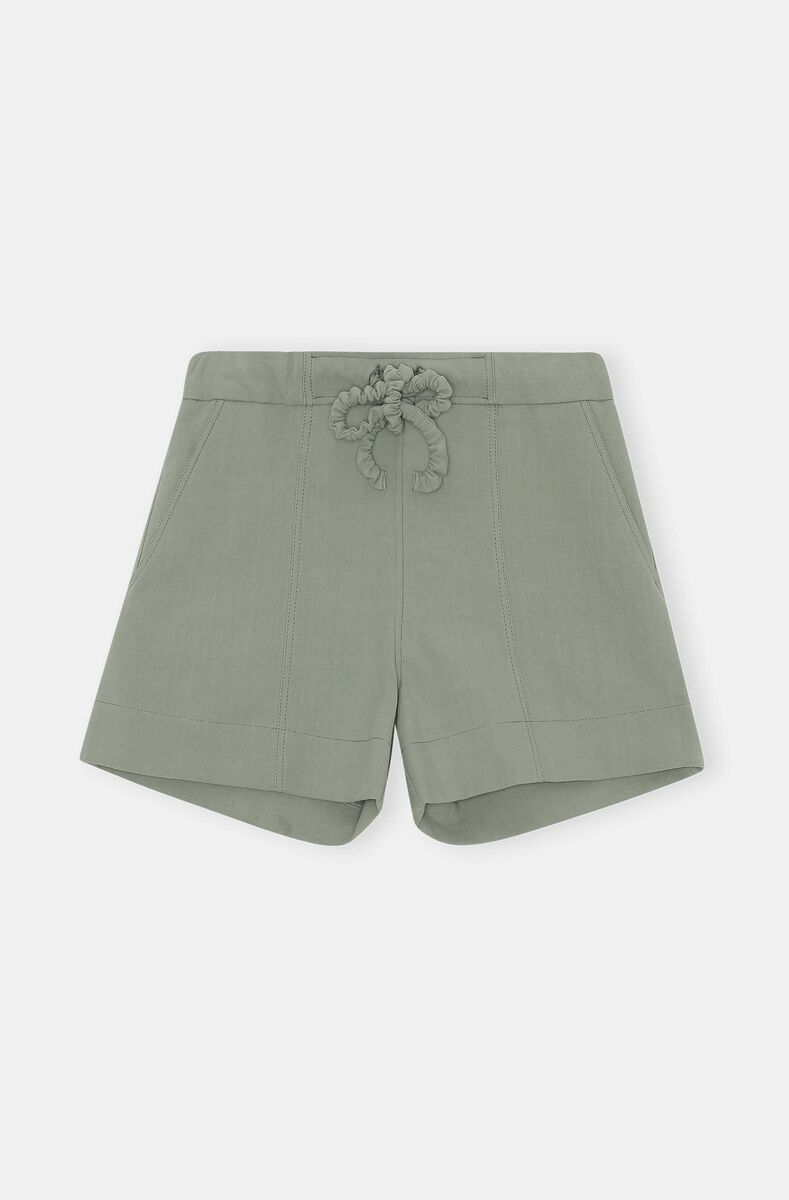 Relaxed Shorts, Polyester, in colour Green Bay - 1 - GANNI