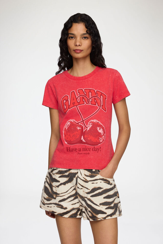 Baby Fit T-shirt with Cherry, High Risk Red