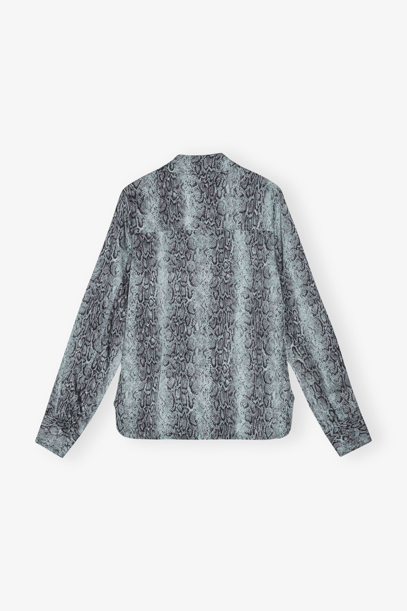 Blue Snake Printed Shirt, Spandex, in colour Celestial Blue - 2 - GANNI