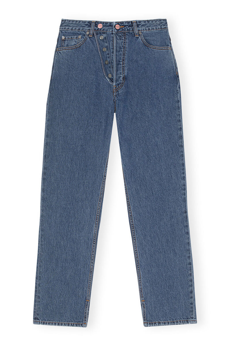 Figni Jeans , Cotton, in colour Mid Blue Stone - 1 - GANNI