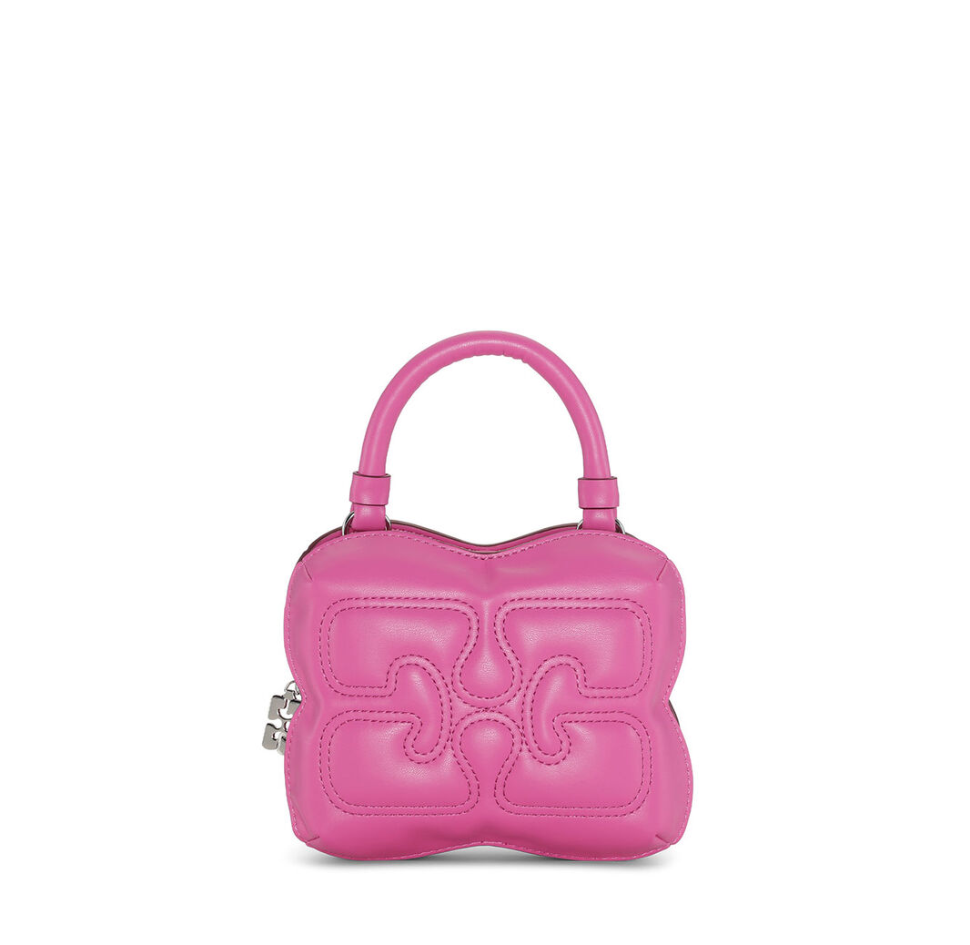 Pink Small Butterfly Crossbody väska, Polyester, in colour Shocking Pink - 1 - GANNI