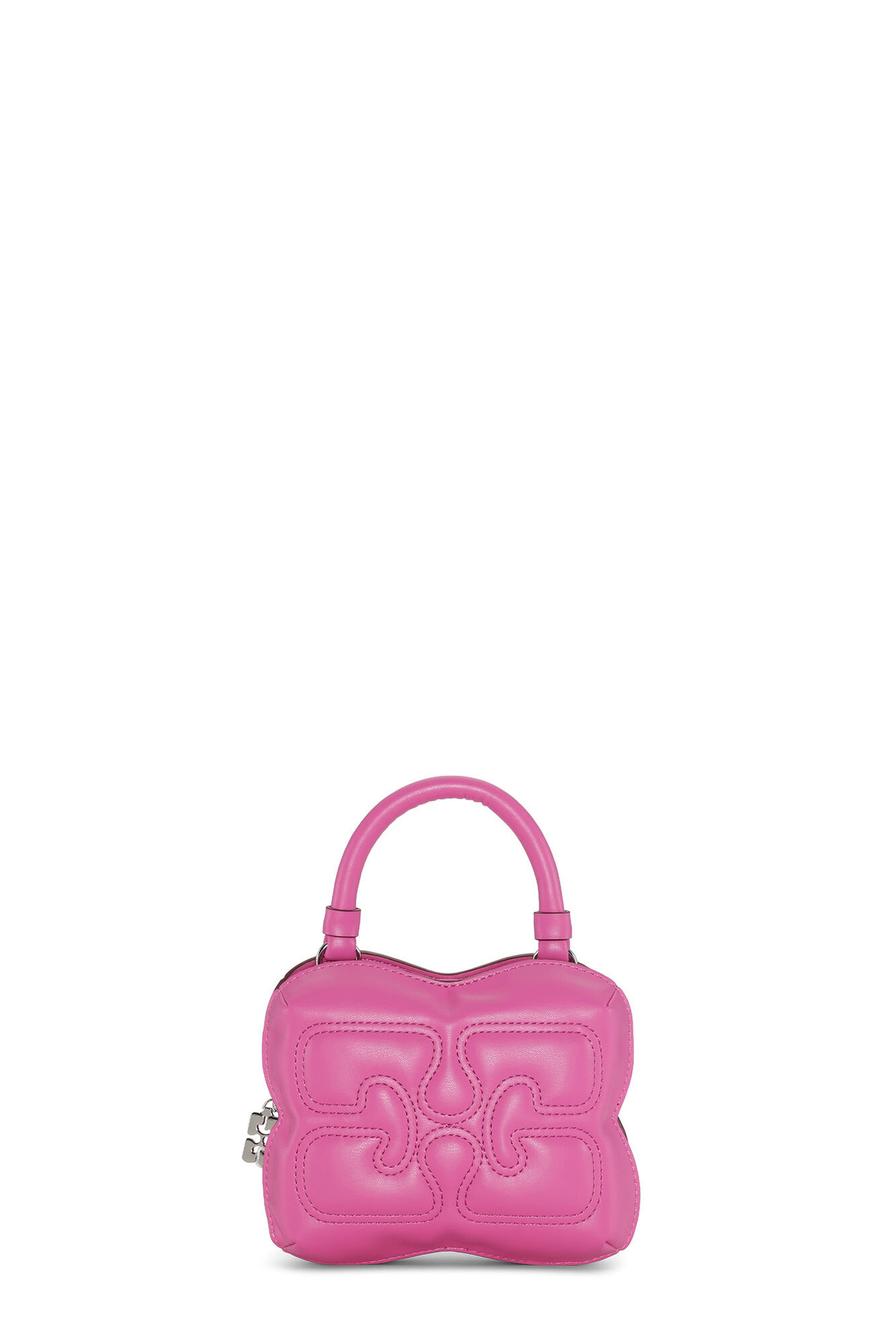 Pink Small Butterfly Crossbody Bag, Polyester, in colour Shocking Pink - 1 - GANNI