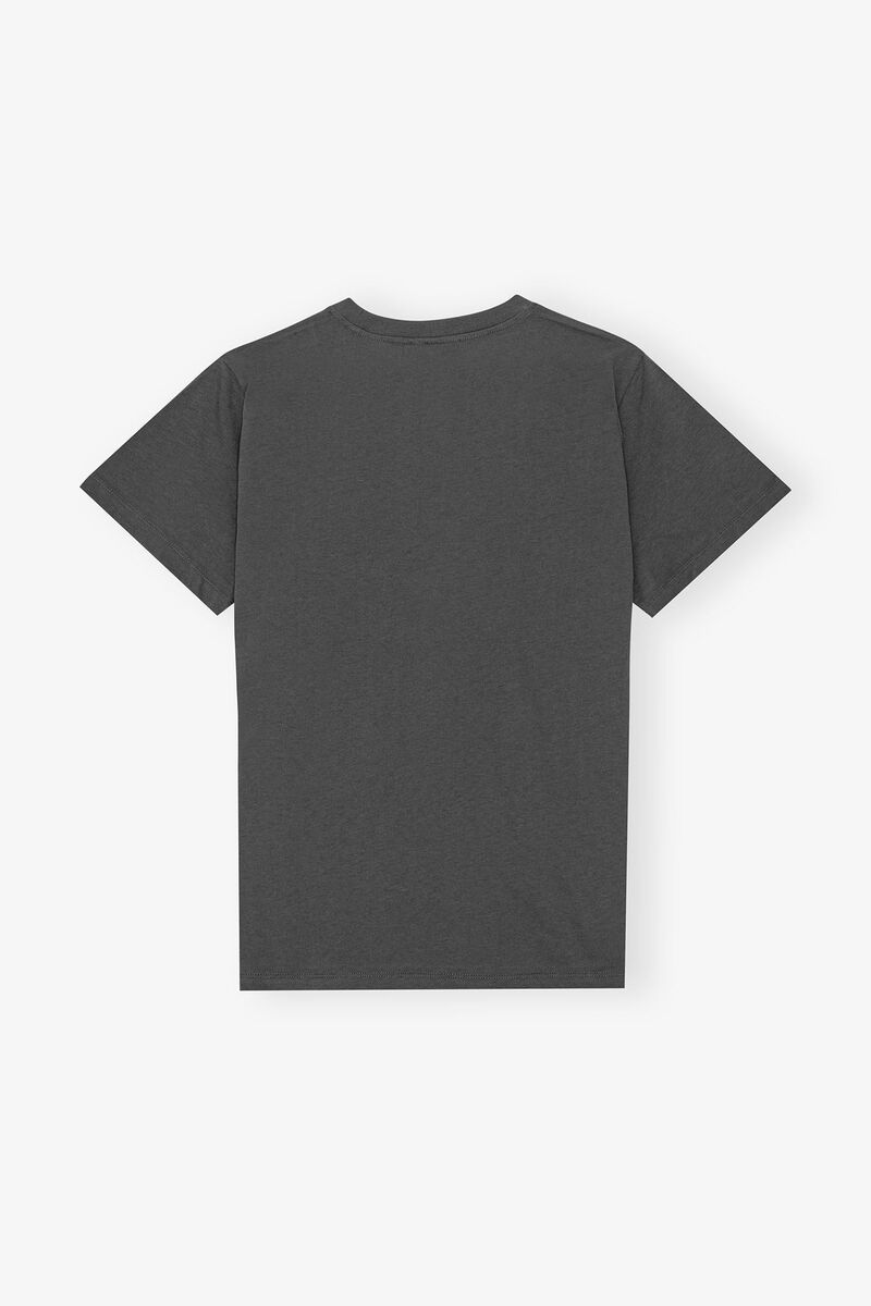Relaxed Cat T-shirt, Cotton, in colour Volcanic Ash - 1 - GANNI
