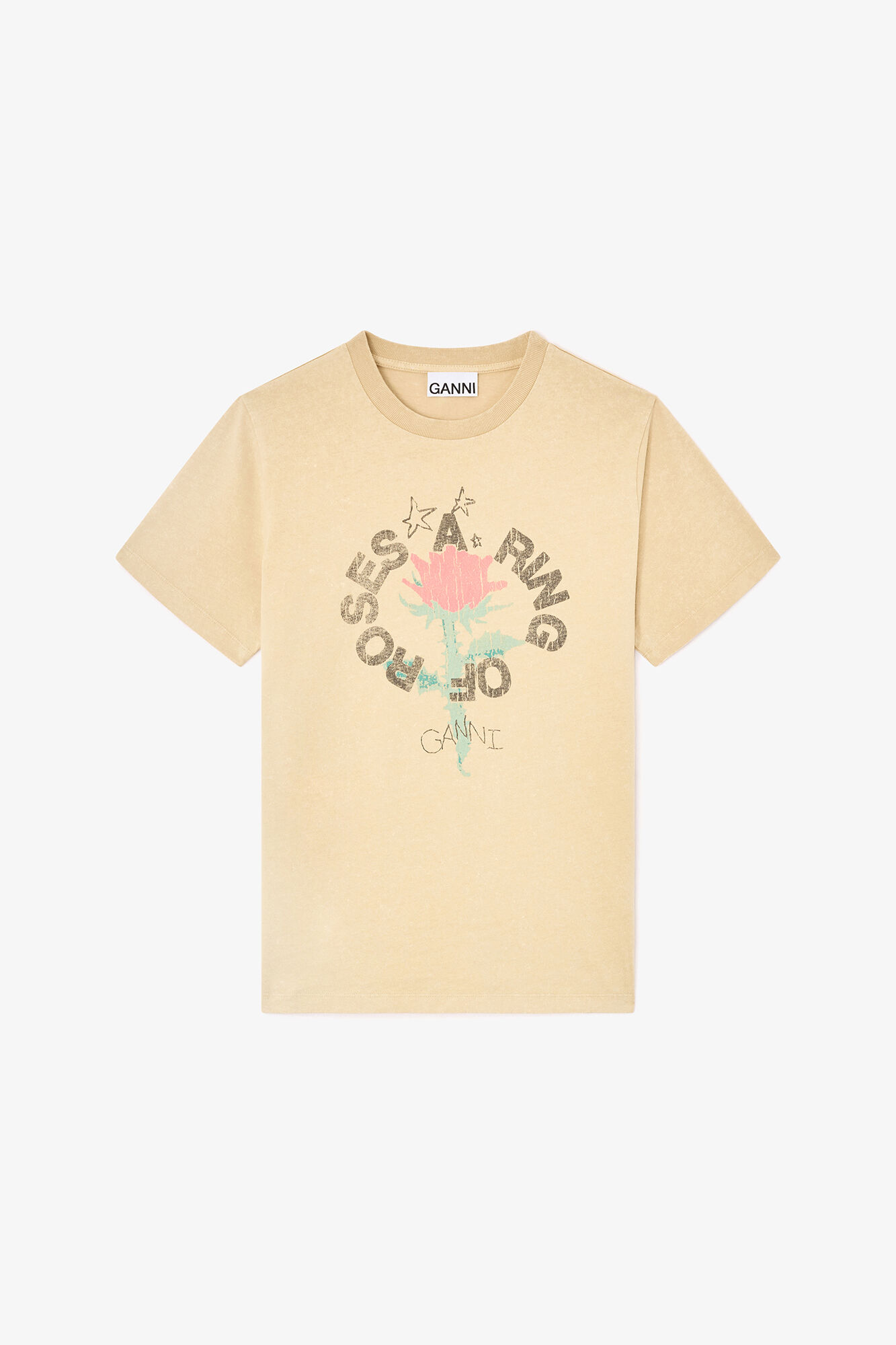 T-shirt med rose | GANNI DK