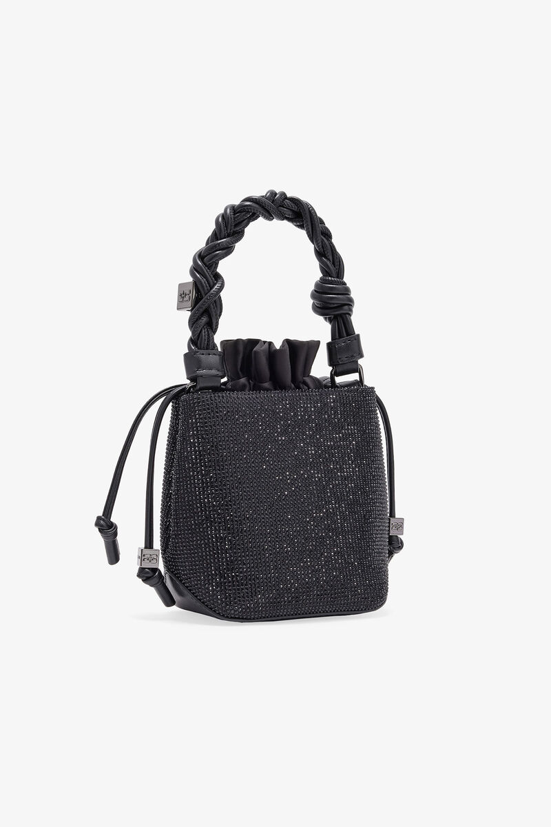 Sac GANNI Bou Bucket mini noir, Recycled Polyester, in colour Black - 2 - GANNI