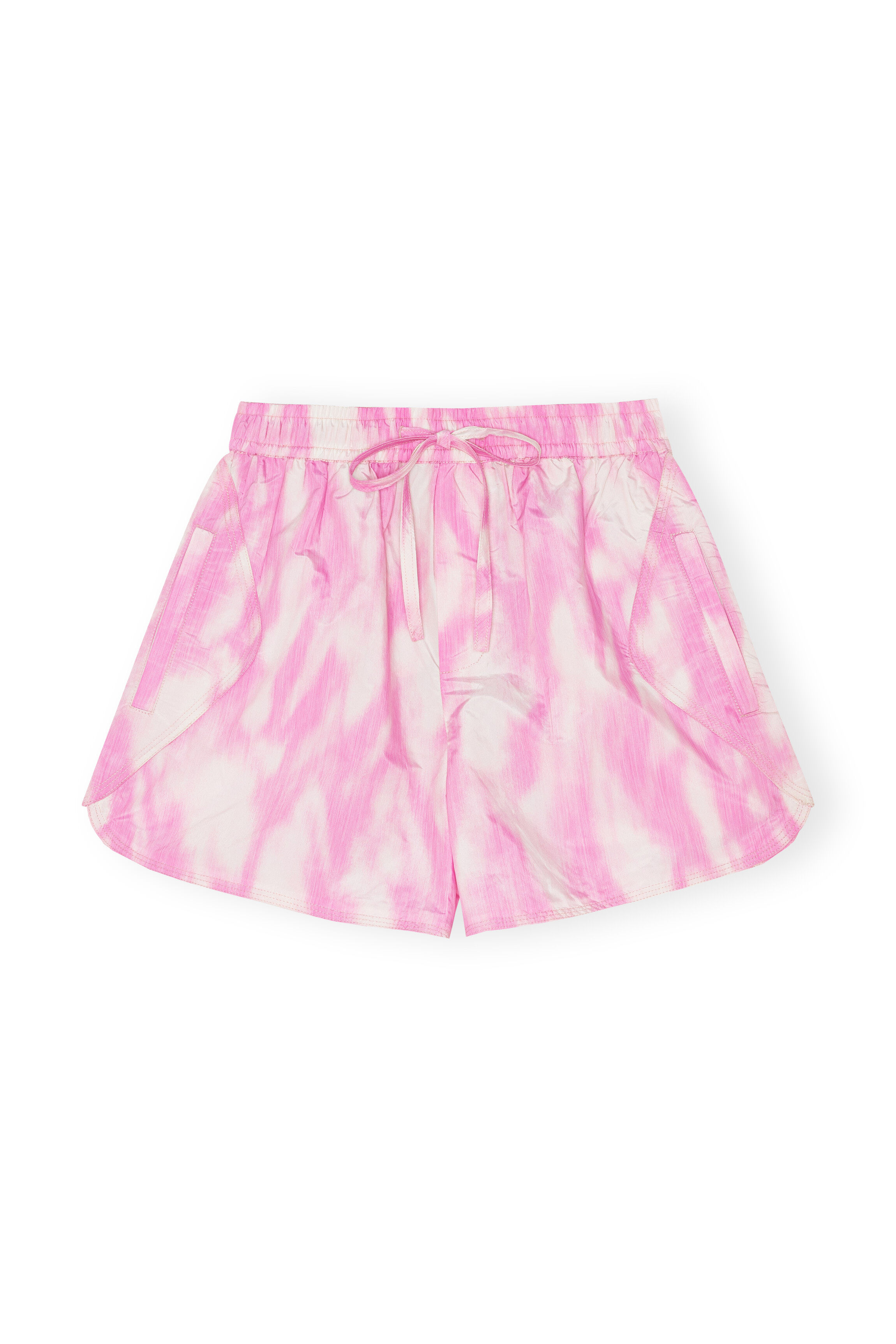 Ganni Synthetik Bedruckte Shorts in Pink Damen Bekleidung Kurze Hosen Mini Shorts 