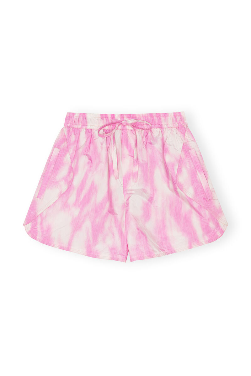 Shorts i teknisk stoff, Polyester, in colour Dreamy Daze Phlox Pink - 1 - GANNI
