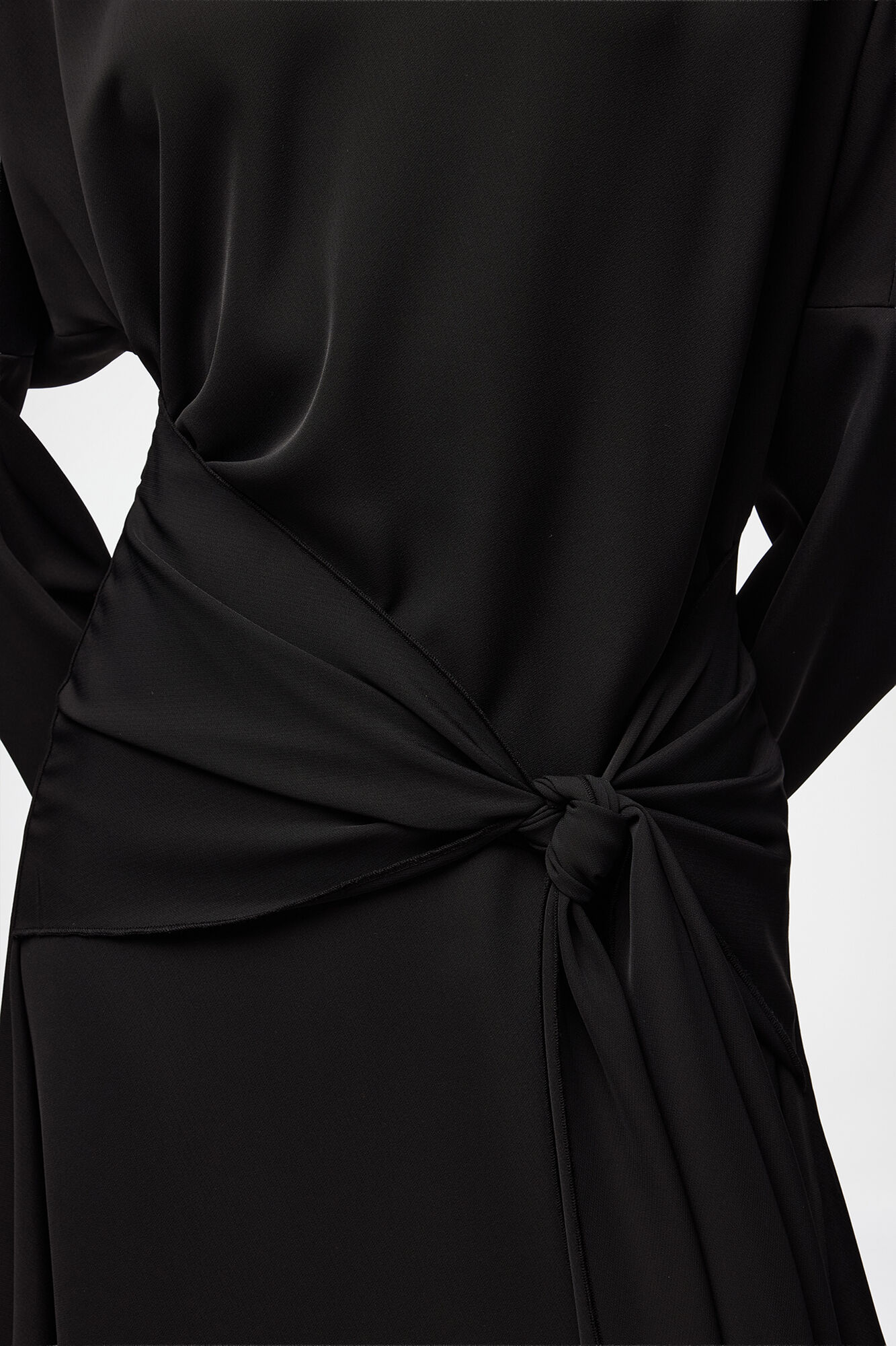 Dress in Black Crepe, Recycled Polyester, in colour Black - 3 - GANNI