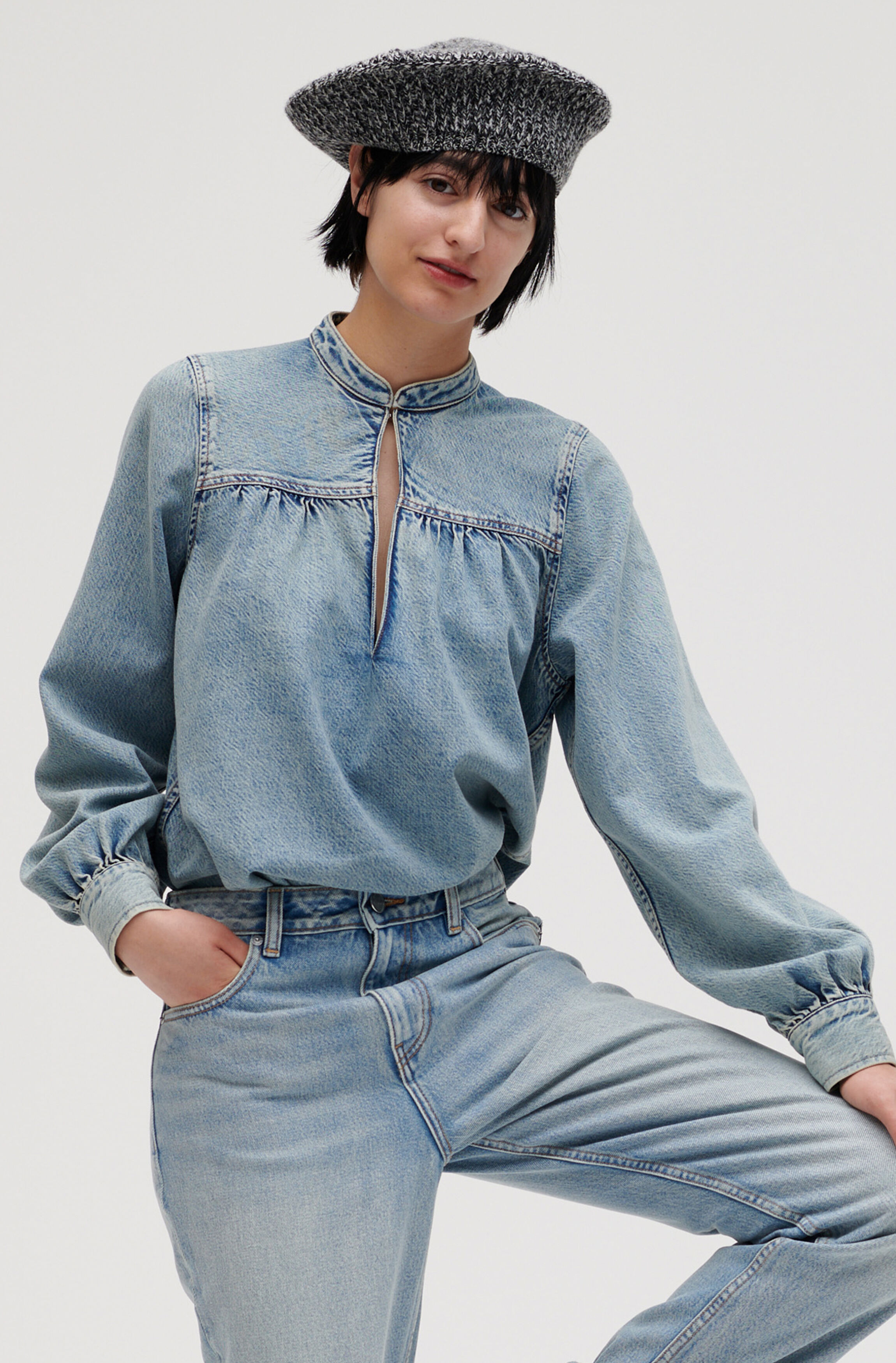 Tint Wash Light Tint Denim Gathered 