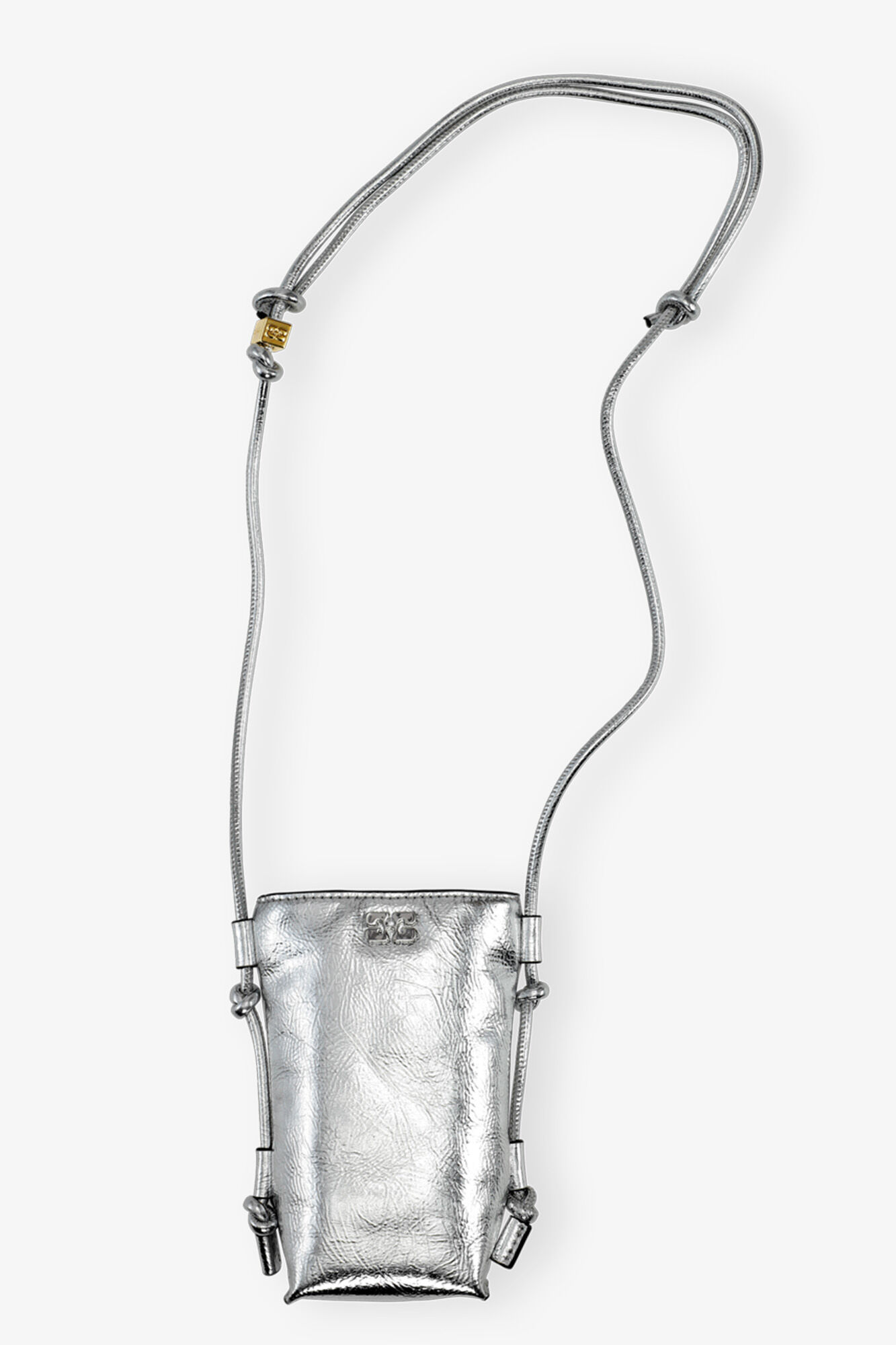Silver Metallic GANNI Bou Crossbody Bag, Polyester, in colour Silver - 1 - GANNI