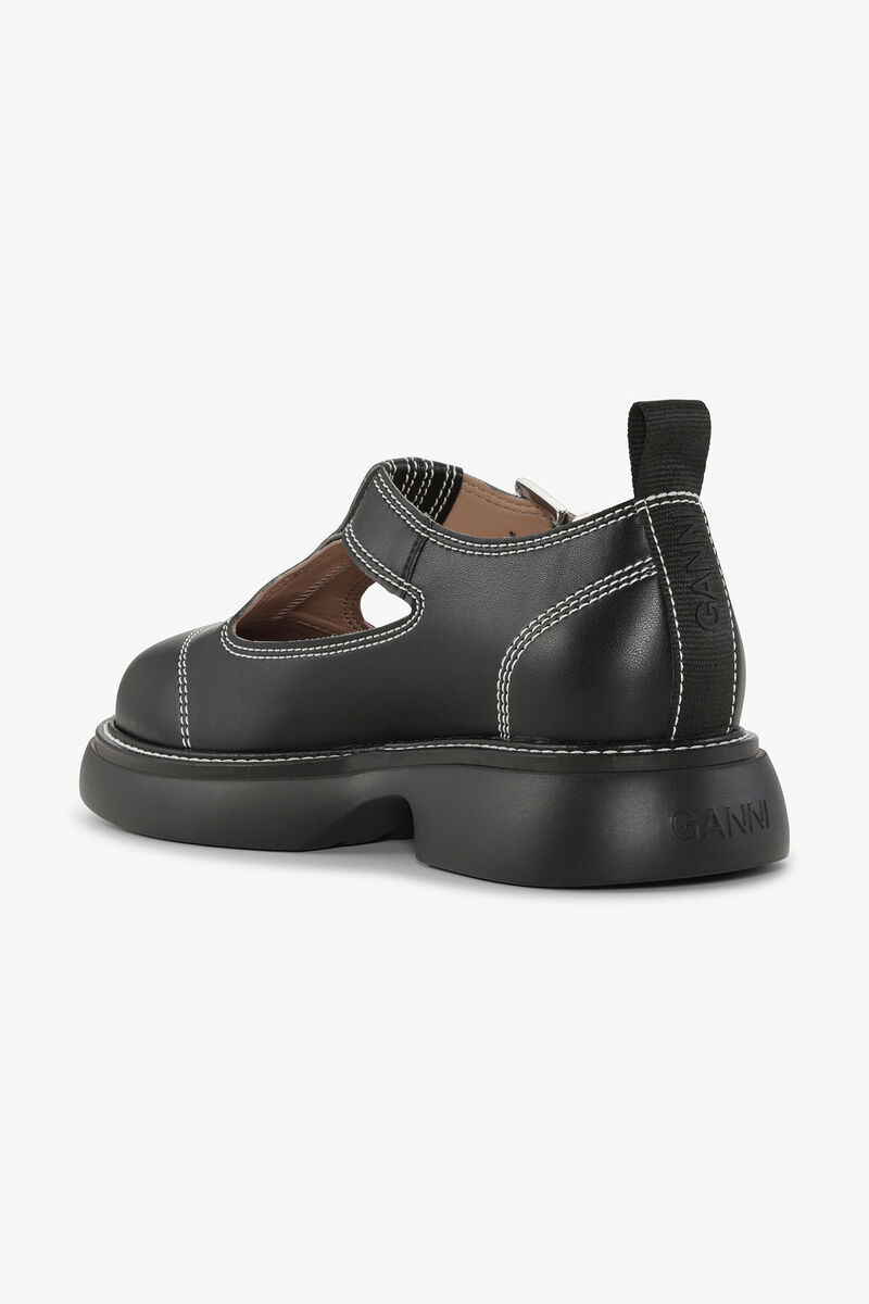 Chaussures EVA Mary Jane noires à boucle Everyday, Cotton, in colour Black - 2 - GANNI