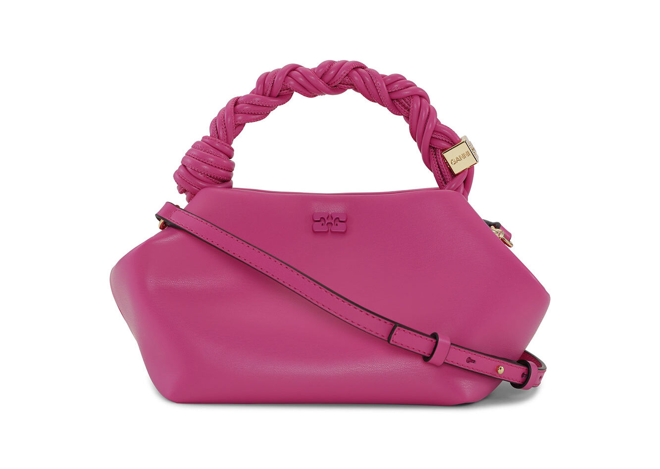 Pink Small GANNI Bou Bag, Polyester, in colour Shocking Pink - 1 - GANNI