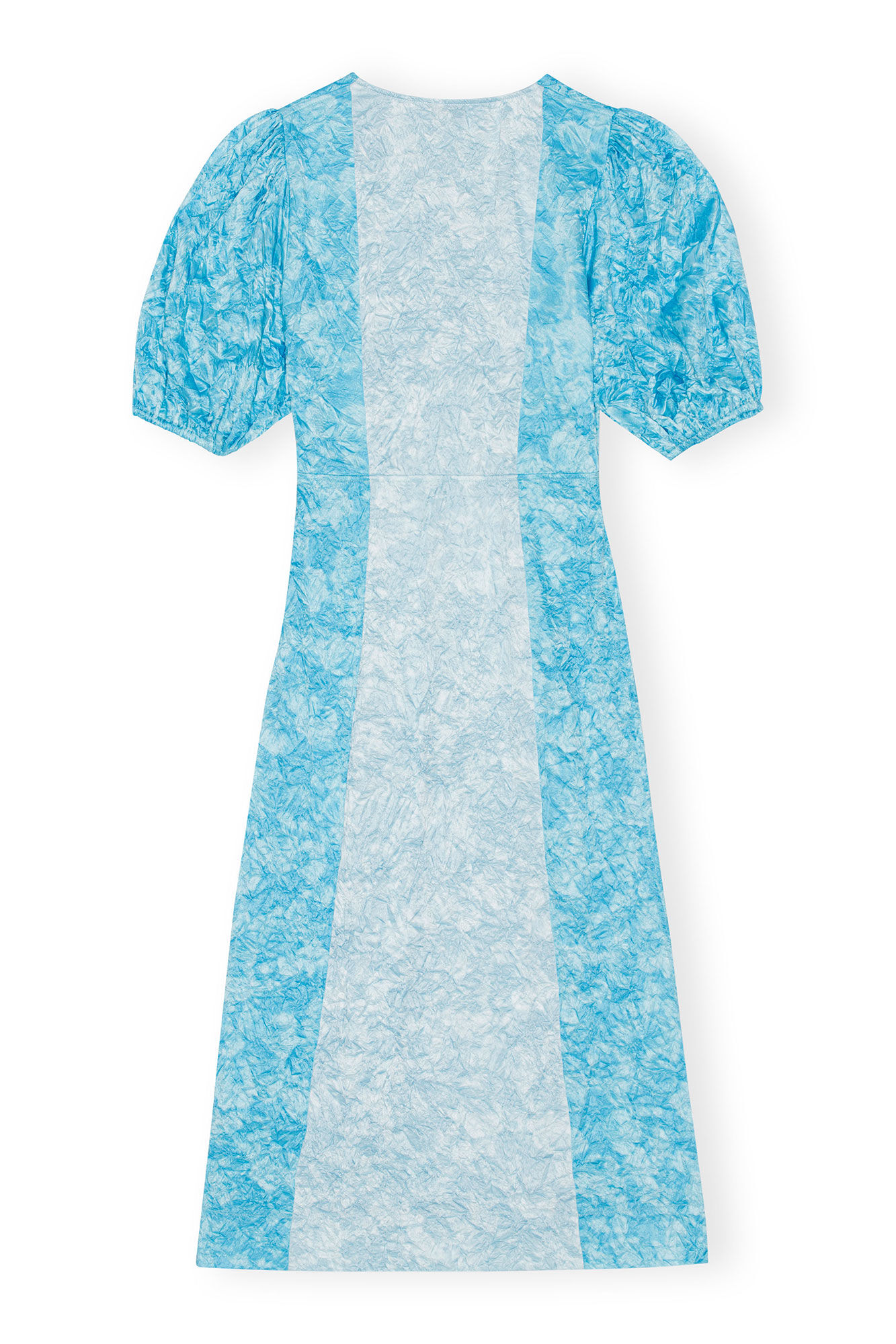 Crinkled Satin Midi Dress, Elastane, in colour Ethereal Blue - 2 - GANNI