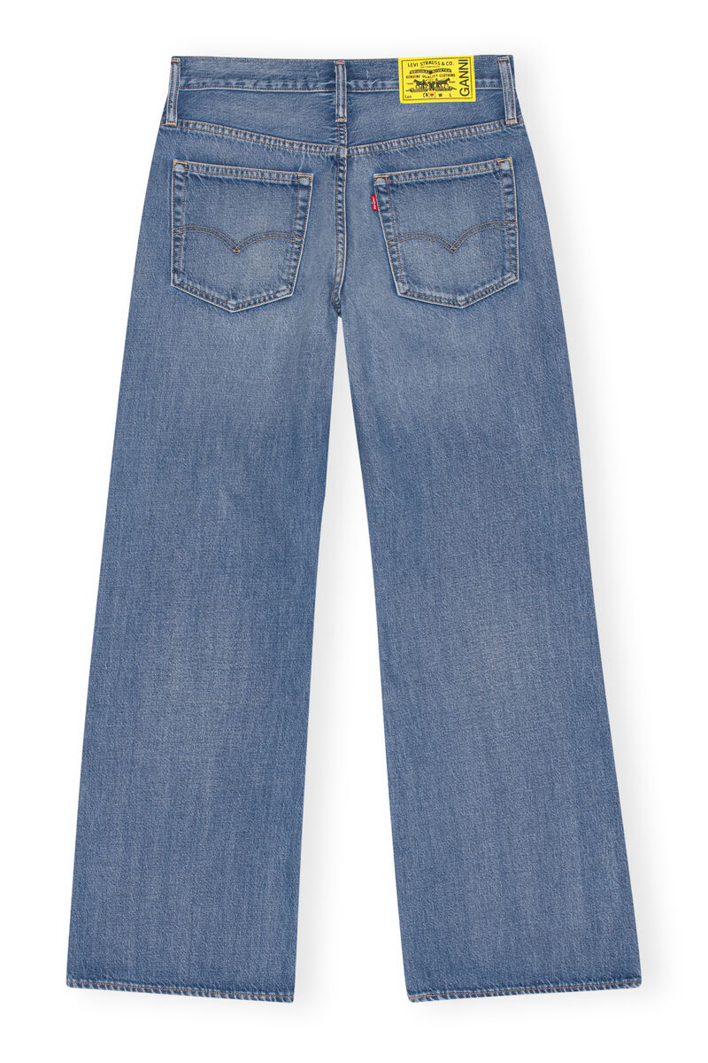 Baggy-Bootcut-Jeans, in colour Light Indigo - 2 - GANNI