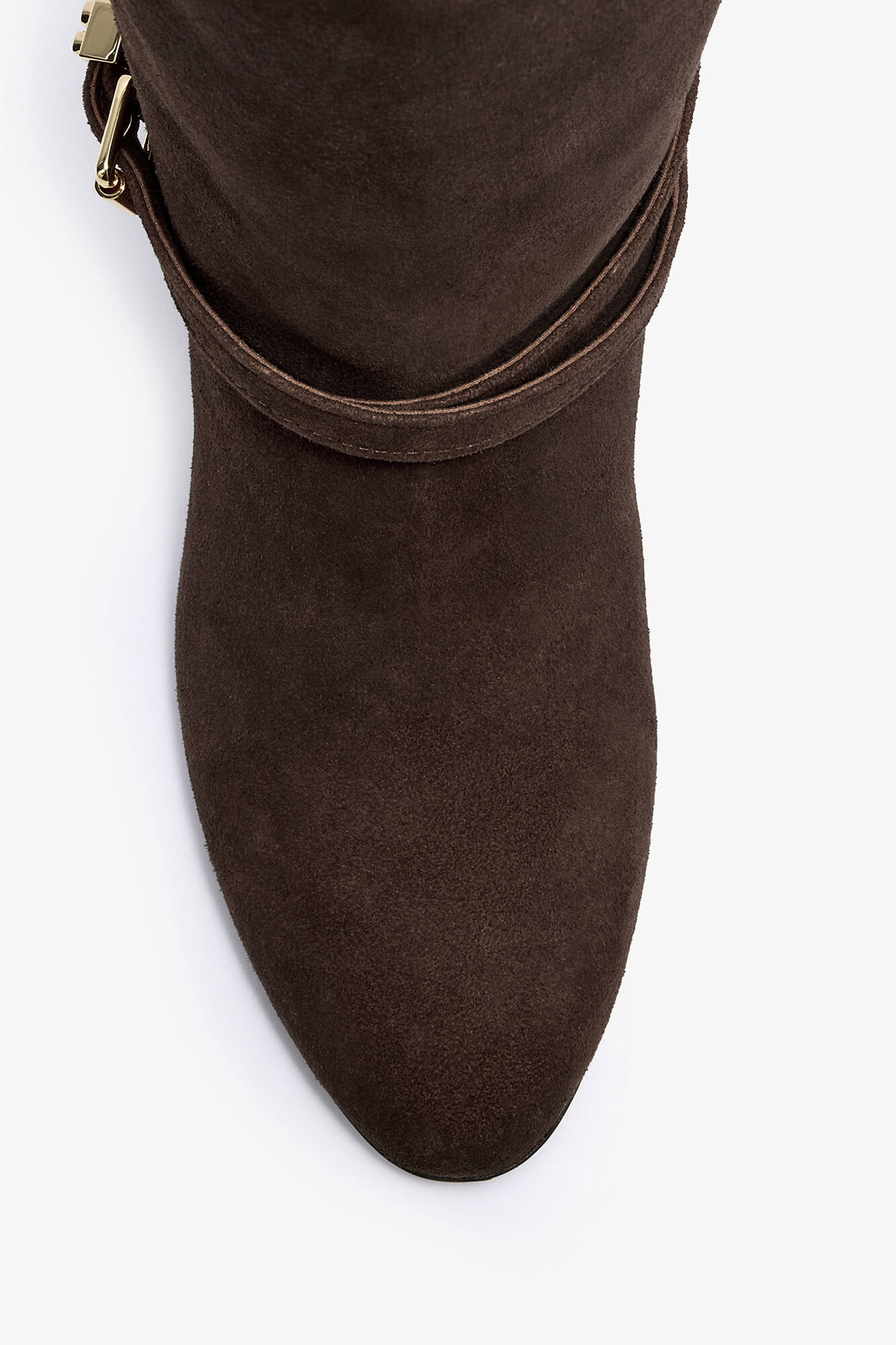 Kat High Boot in Brown Suede, Recycled Leather, in colour Chicory Coffee - 3 - GANNI
