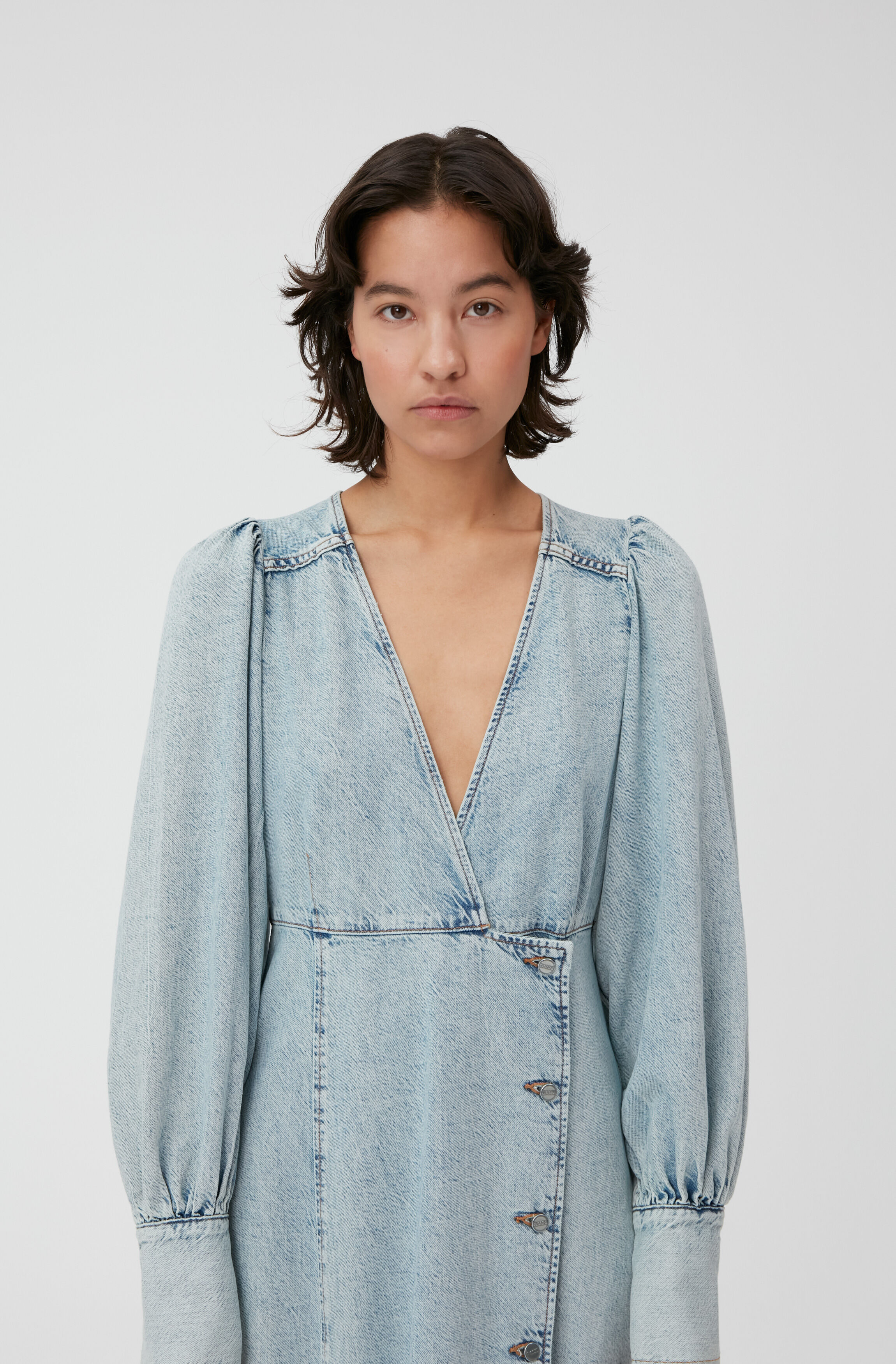 Tint Wash Denim Midi Dress | GANNI UK