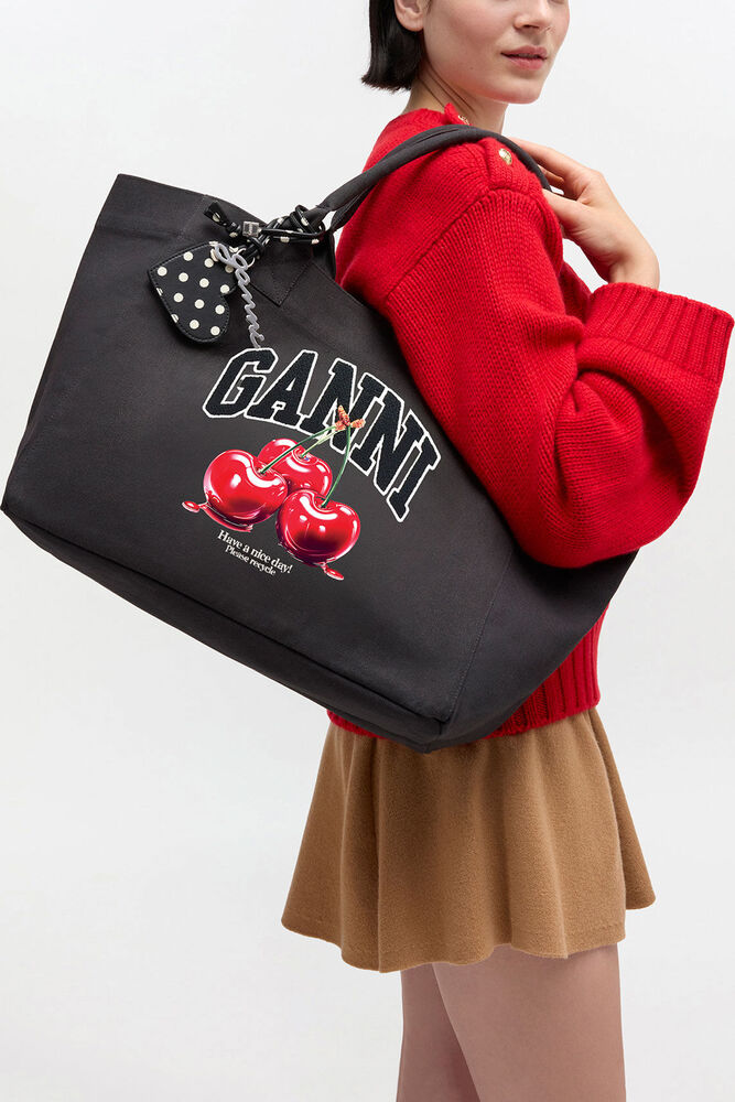 Black Medium Cherry Tote, Phantom