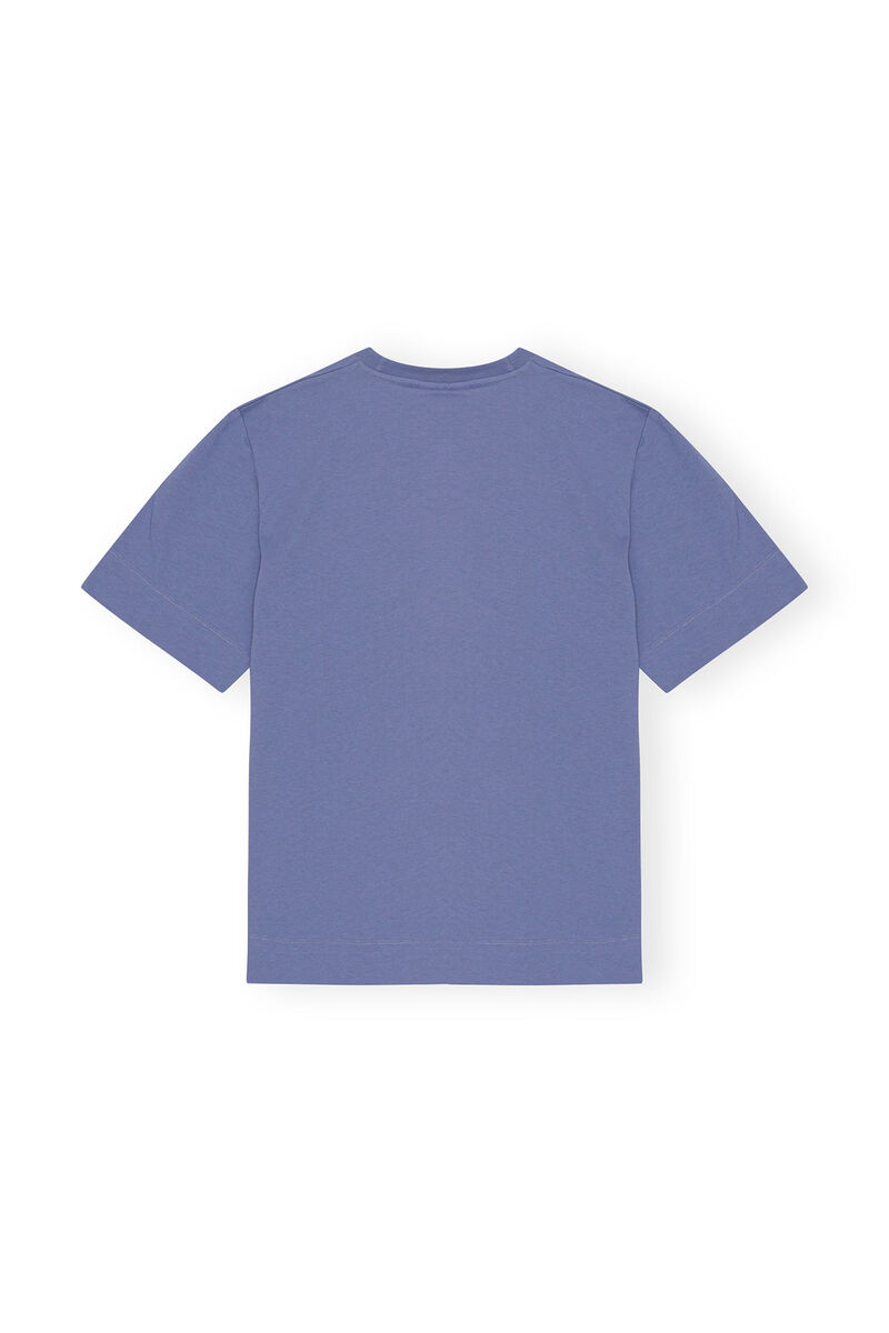 T-Shirt mit O-Ausschnitt, in colour Gray Blue - 2 - GANNI