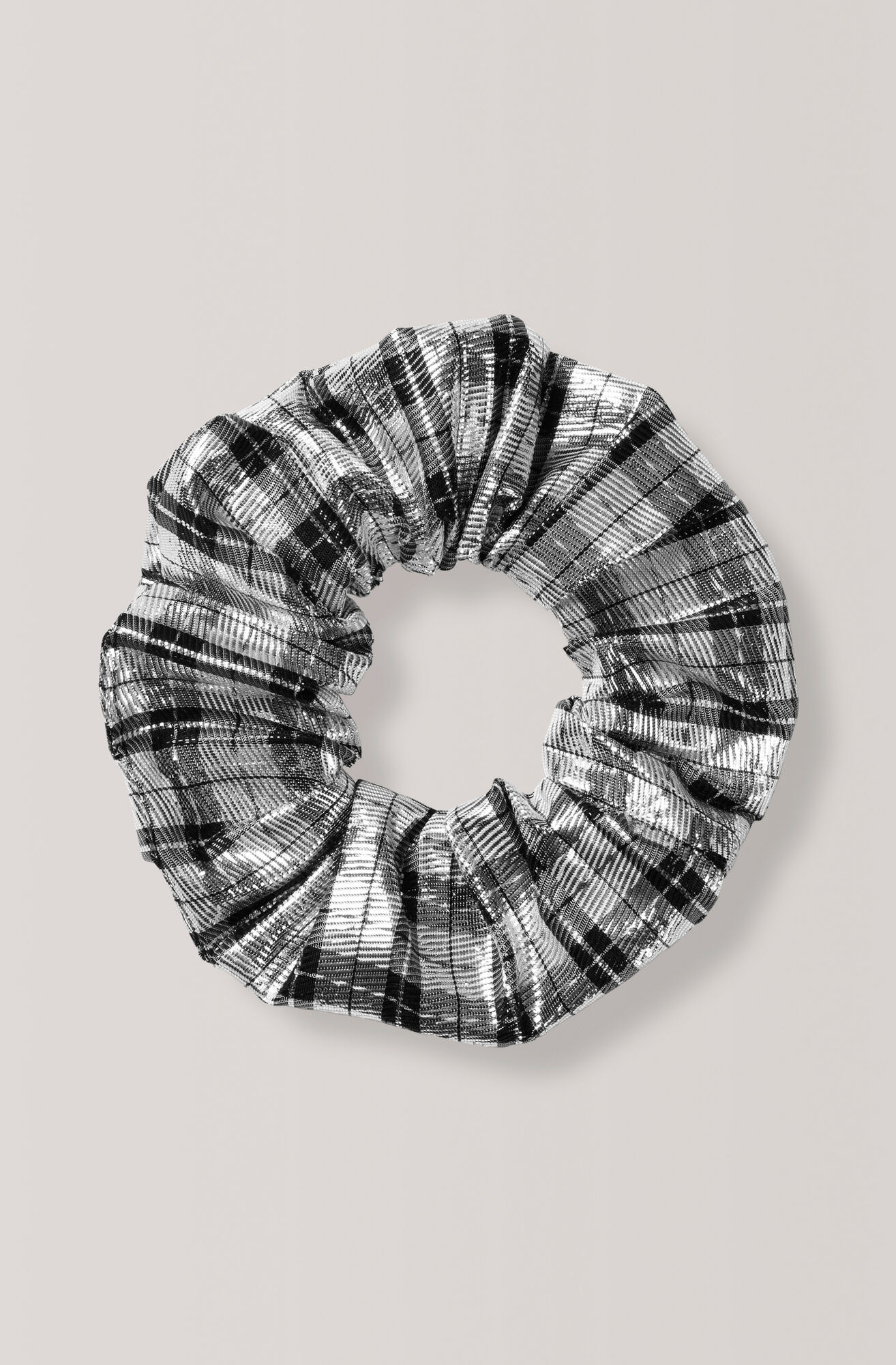 Lagarde Silk Scrunchie, Silver Lagarde Silk Scrunchie, Silver, hi-res