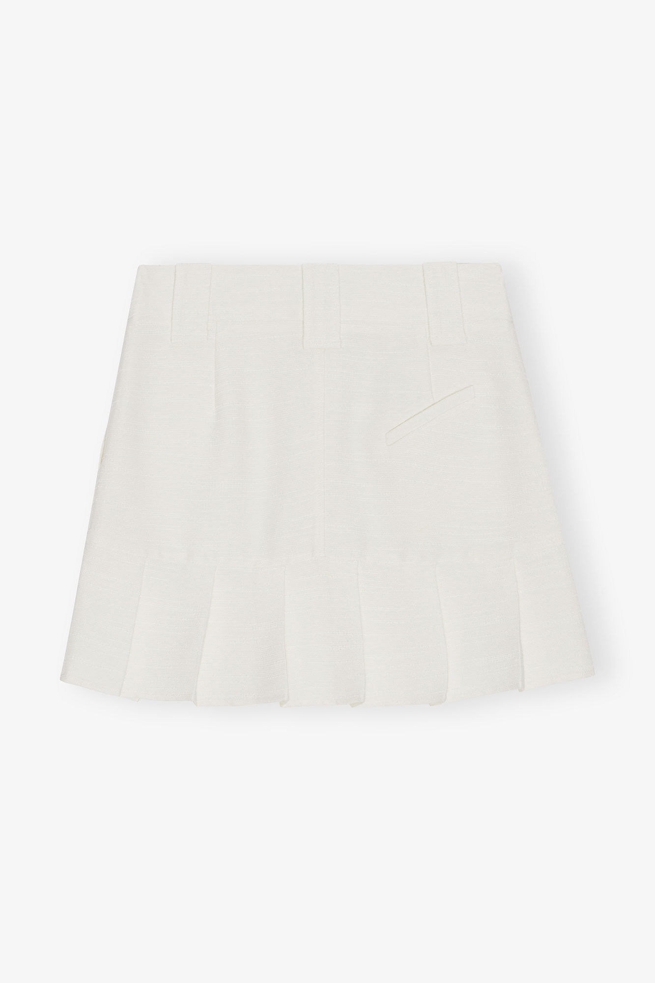 Slub Linen Mini Skirt, LENZING™ ECOVERO™, in colour Egret - 2 - GANNI