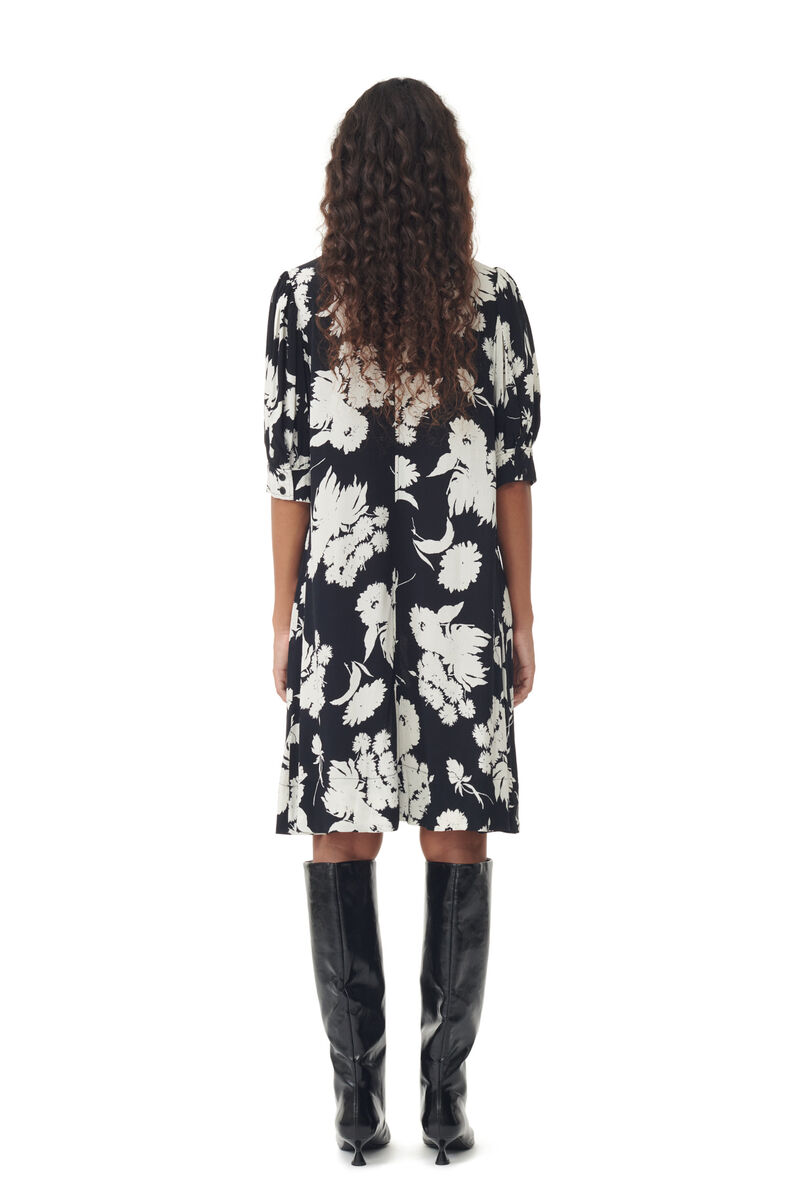 Printed Crepe Mini Dress | GANNI UK