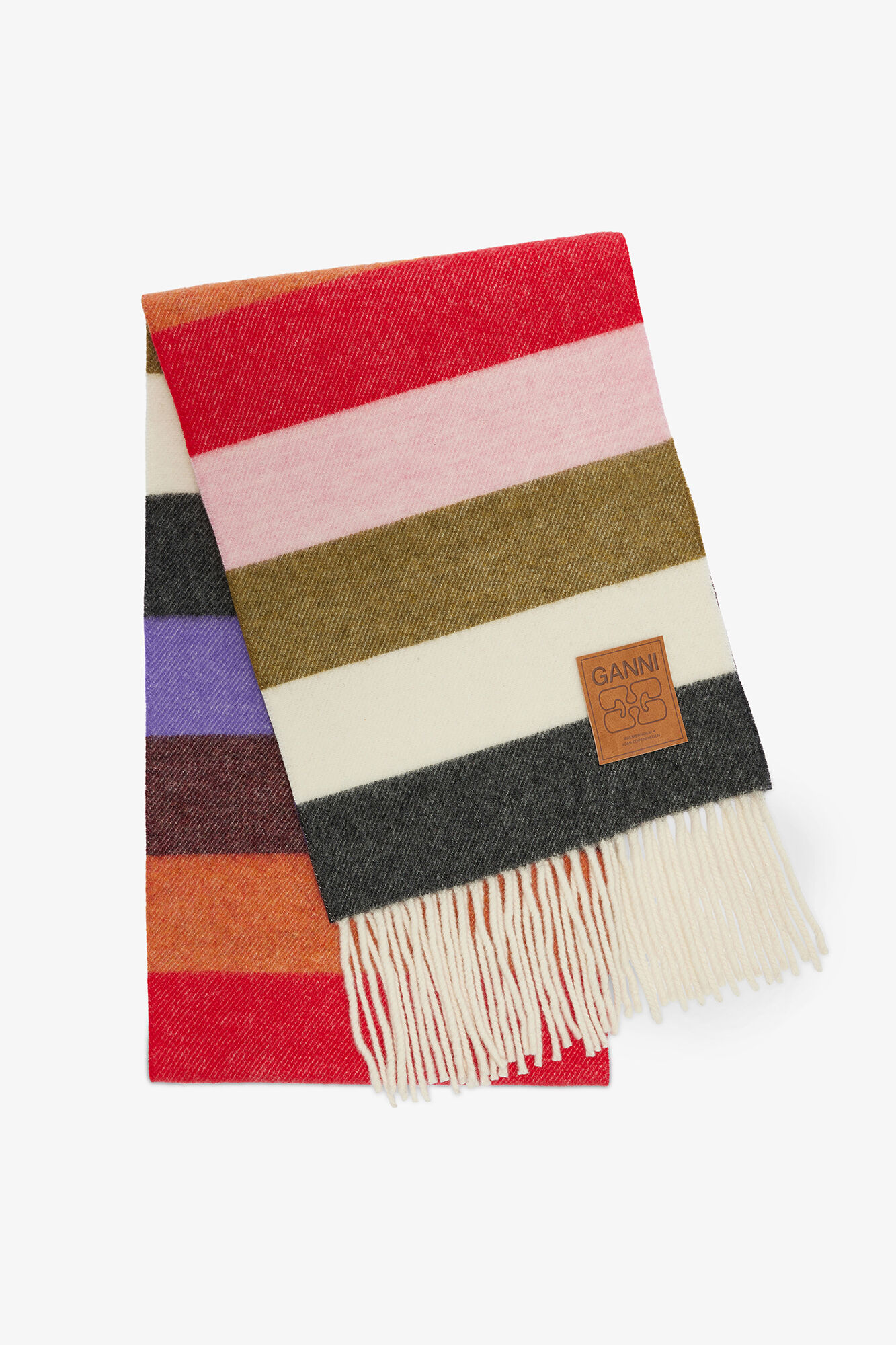&Eacute;charpe en laine, Wool, in colour Multicolour - 1 - GANNI