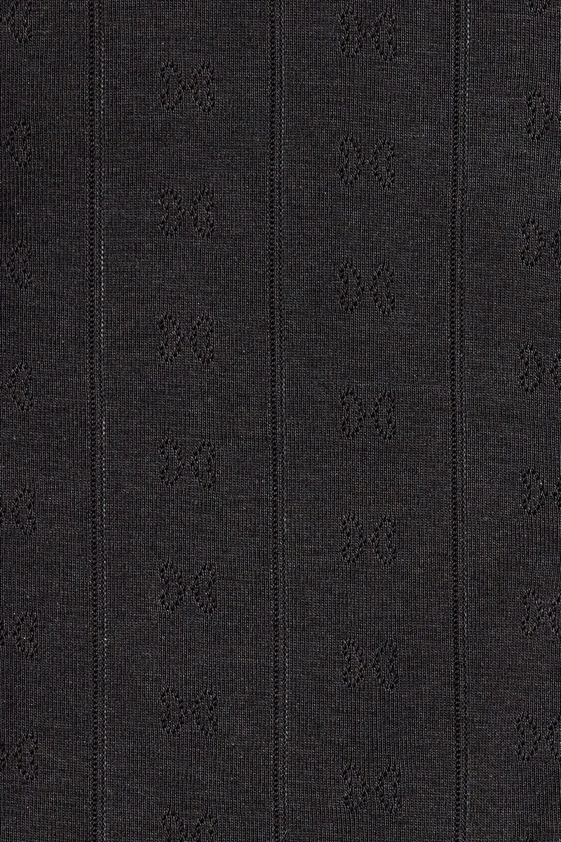 Haut en pointelle noire, Organic Cotton, in colour Black - 2 - GANNI