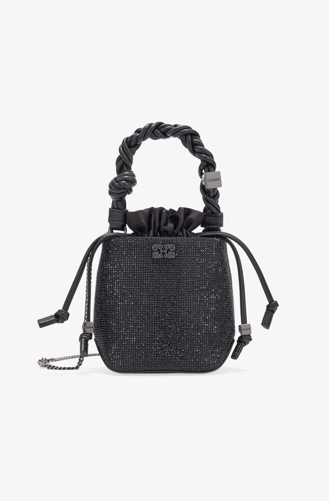 Sort mini GANNI Bou Bucket taske, Black