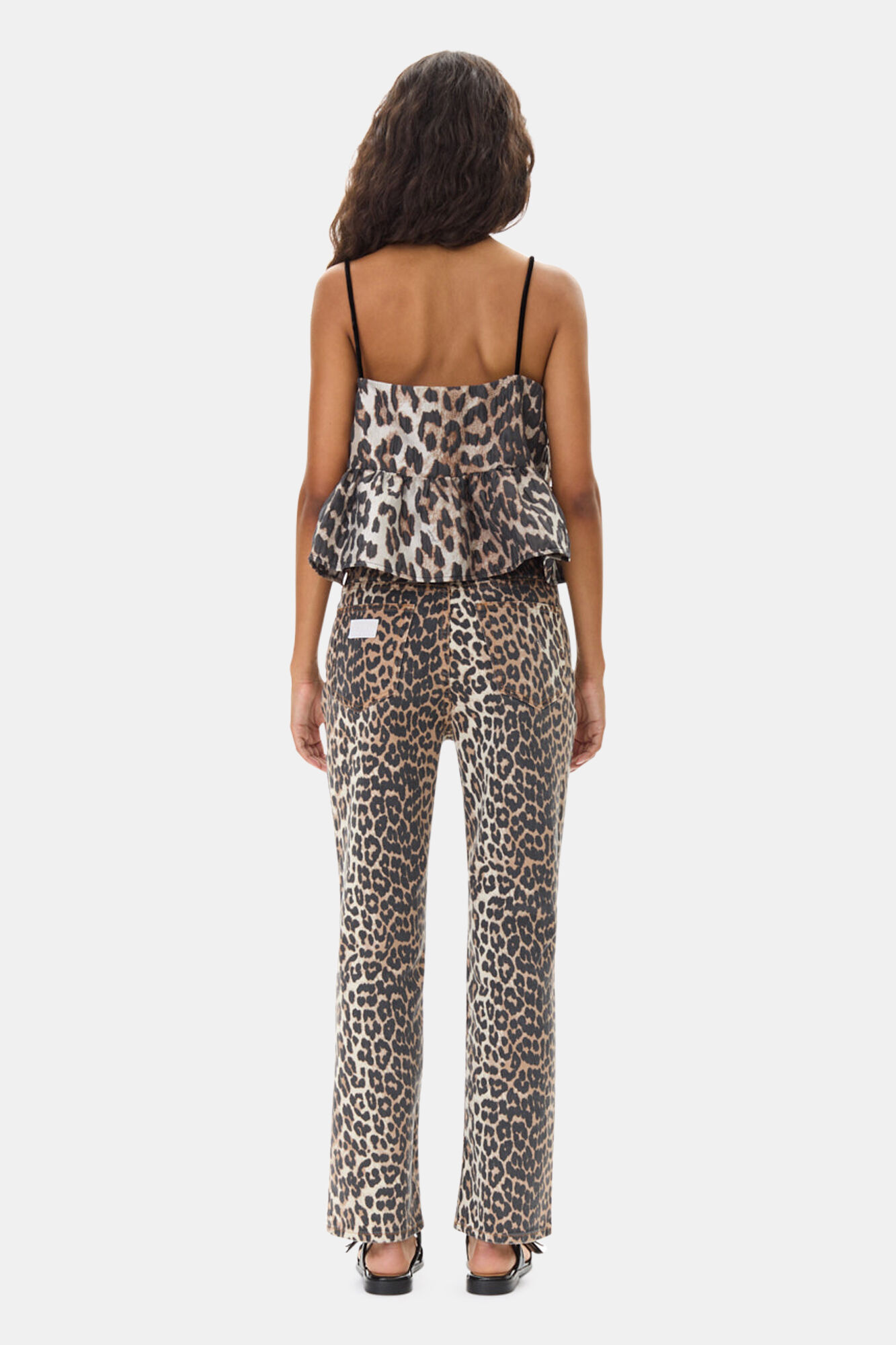 Leopard 3D Jacquard Top, Polyamide, in colour Leopard - 4 - GANNI