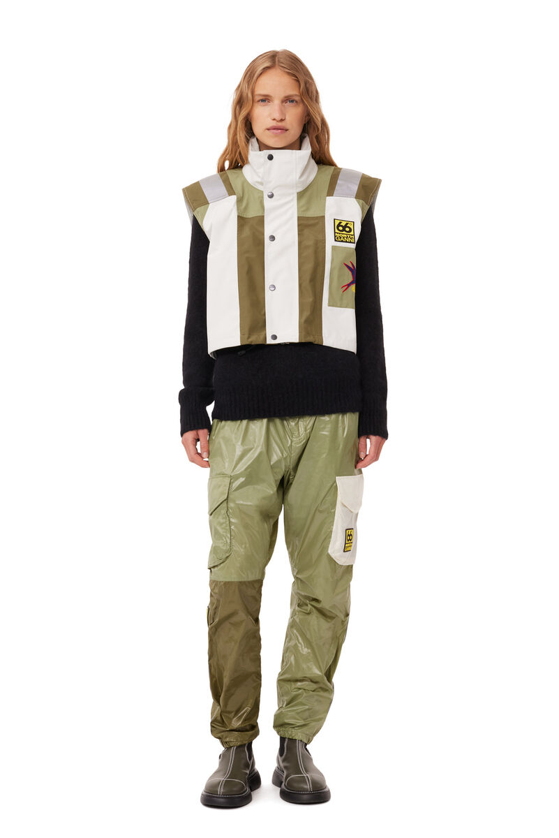 GANNI x 66°North Kria Cropped Vest, Recycled Polyester, in colour White Lamb - 2 - GANNI