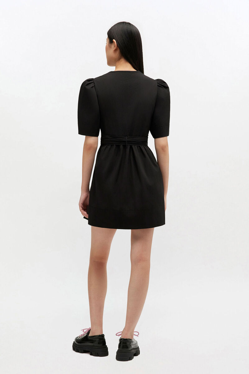 Cotton Mini Dress, Organic Cotton, in colour Black - 2 - GANNI
