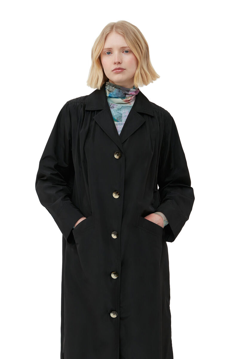 Summer Tech Frakke, Recycled Polyester, in colour Black - 4 - GANNI